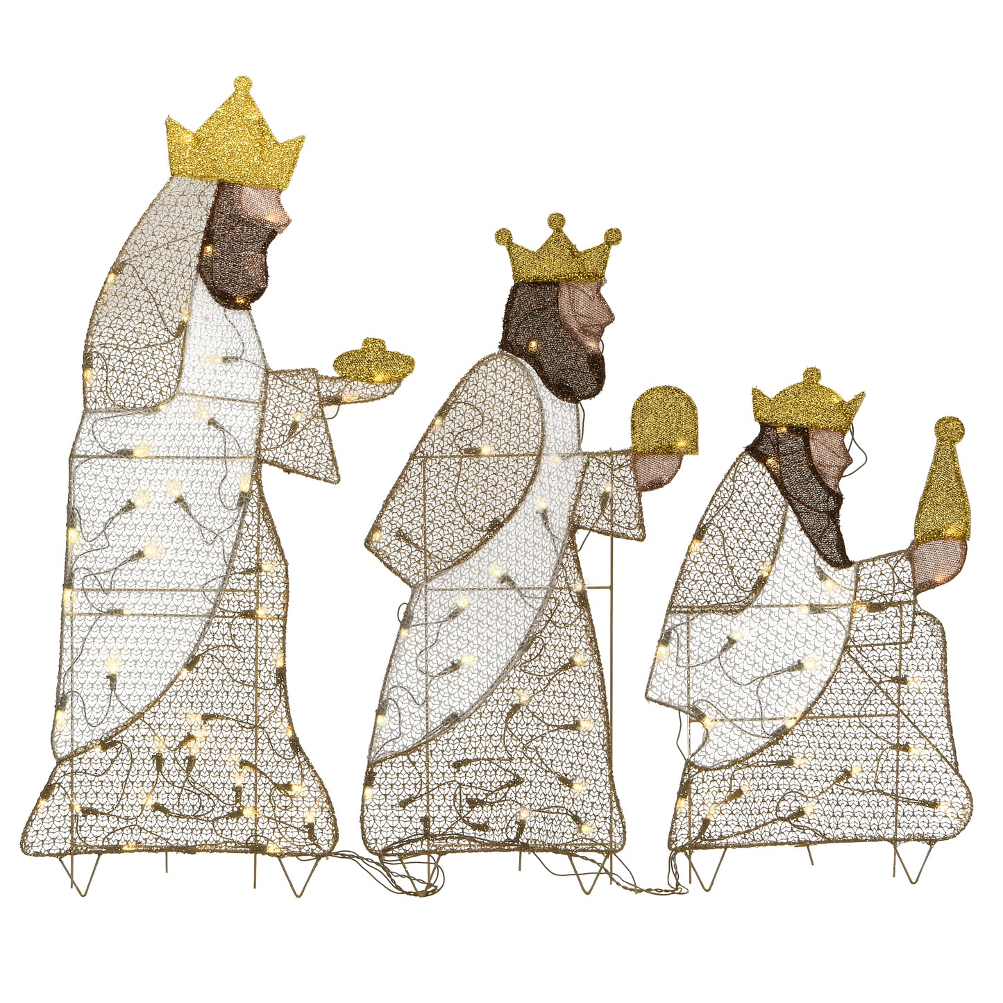 42" Three Wisemen with LED Lights