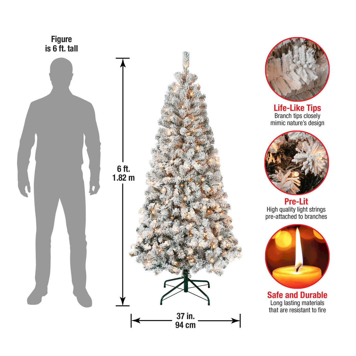 6 ft. Pre-Lit Acacia Slim Tree with Clear Lights