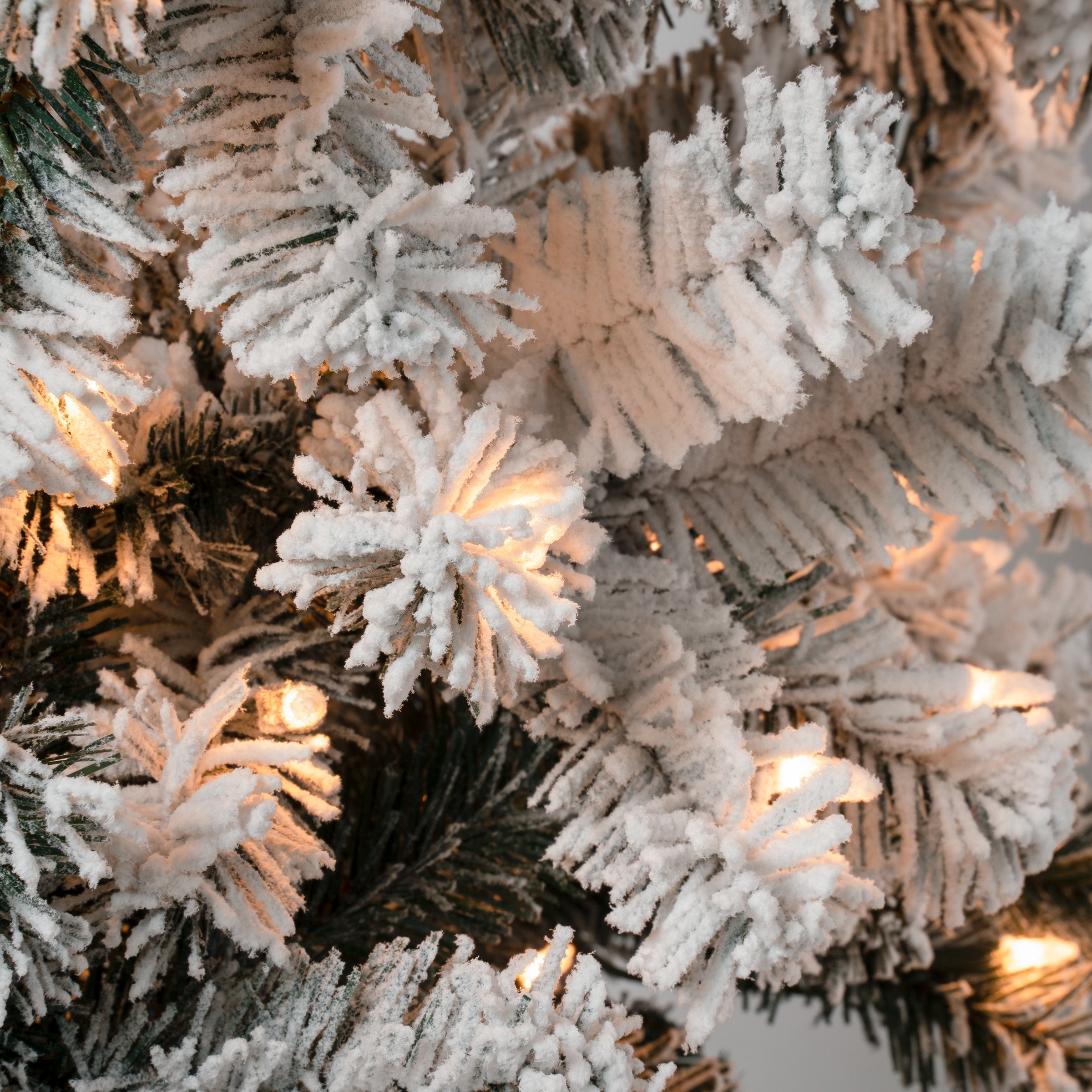 4.5 ft. Pre-Lit Acacia Medium Flocked Tree with Clear Lights