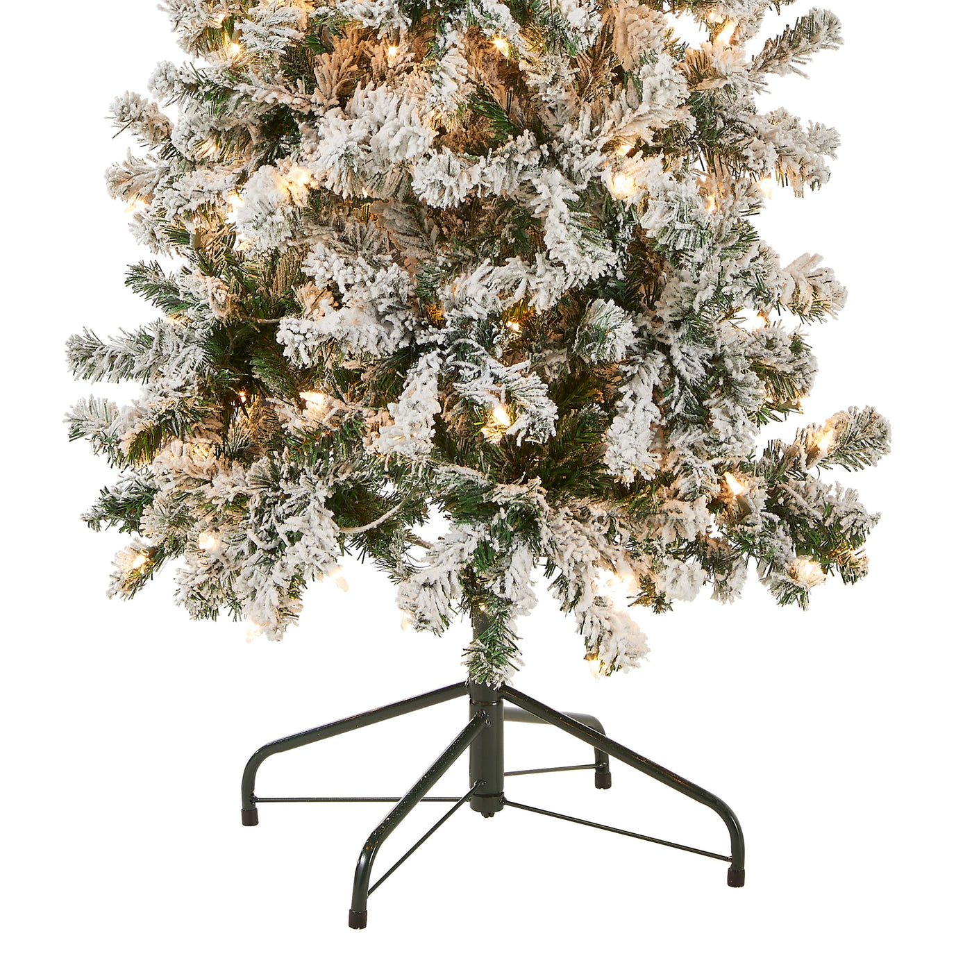 6 ft. Pre-Lit Acacia Medium Flocked Tree with Clear Lights