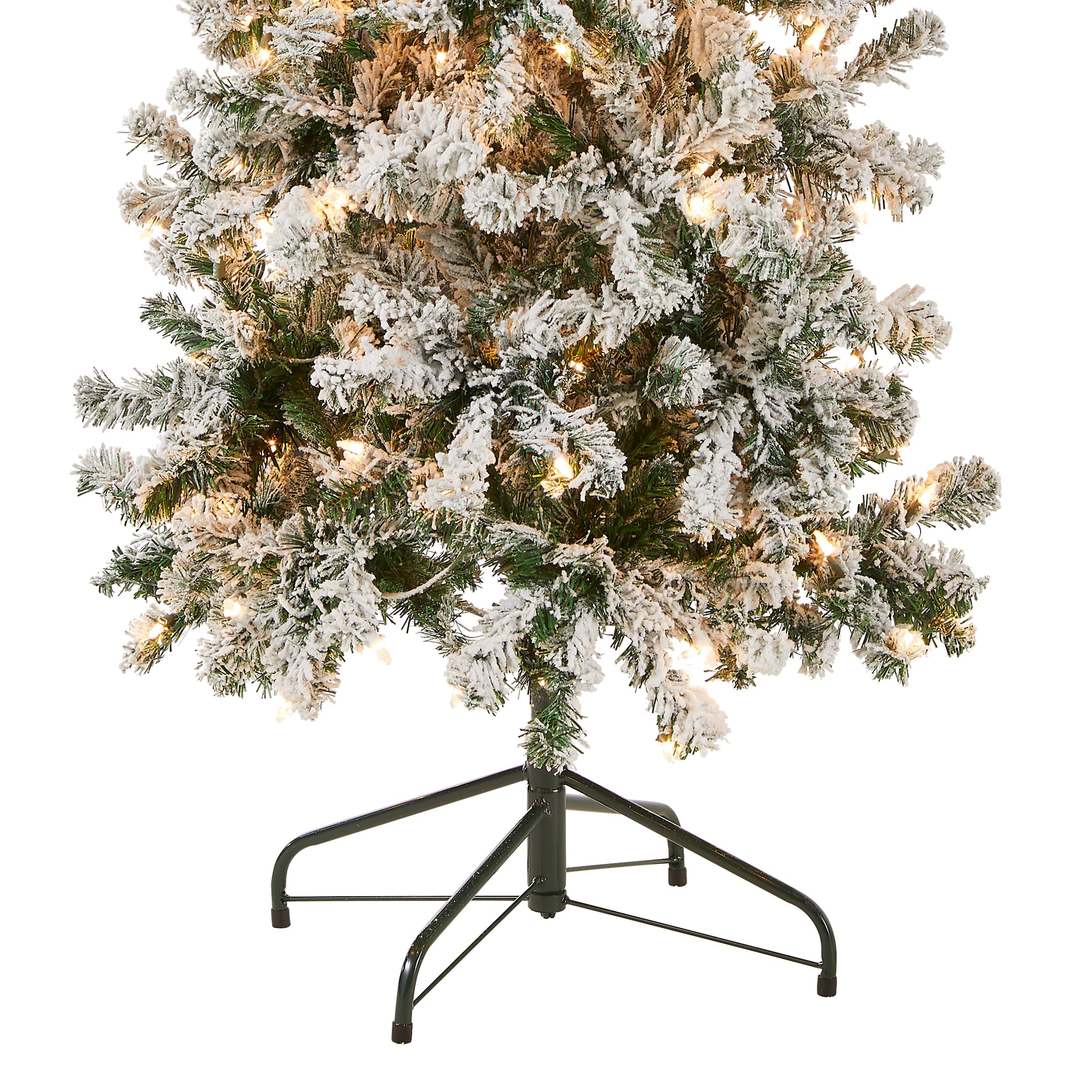 6 ft. Pre-Lit Acacia Medium Flocked Tree with Clear Lights