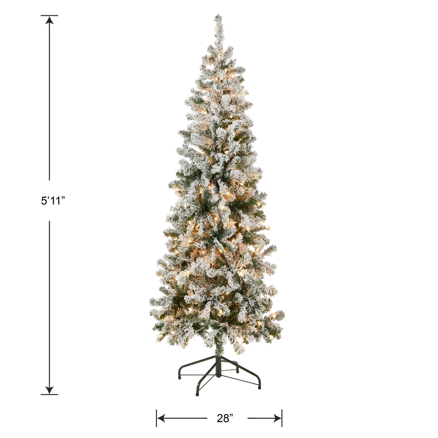 6 ft. Pre-Lit Acacia Medium Flocked Tree with Clear Lights