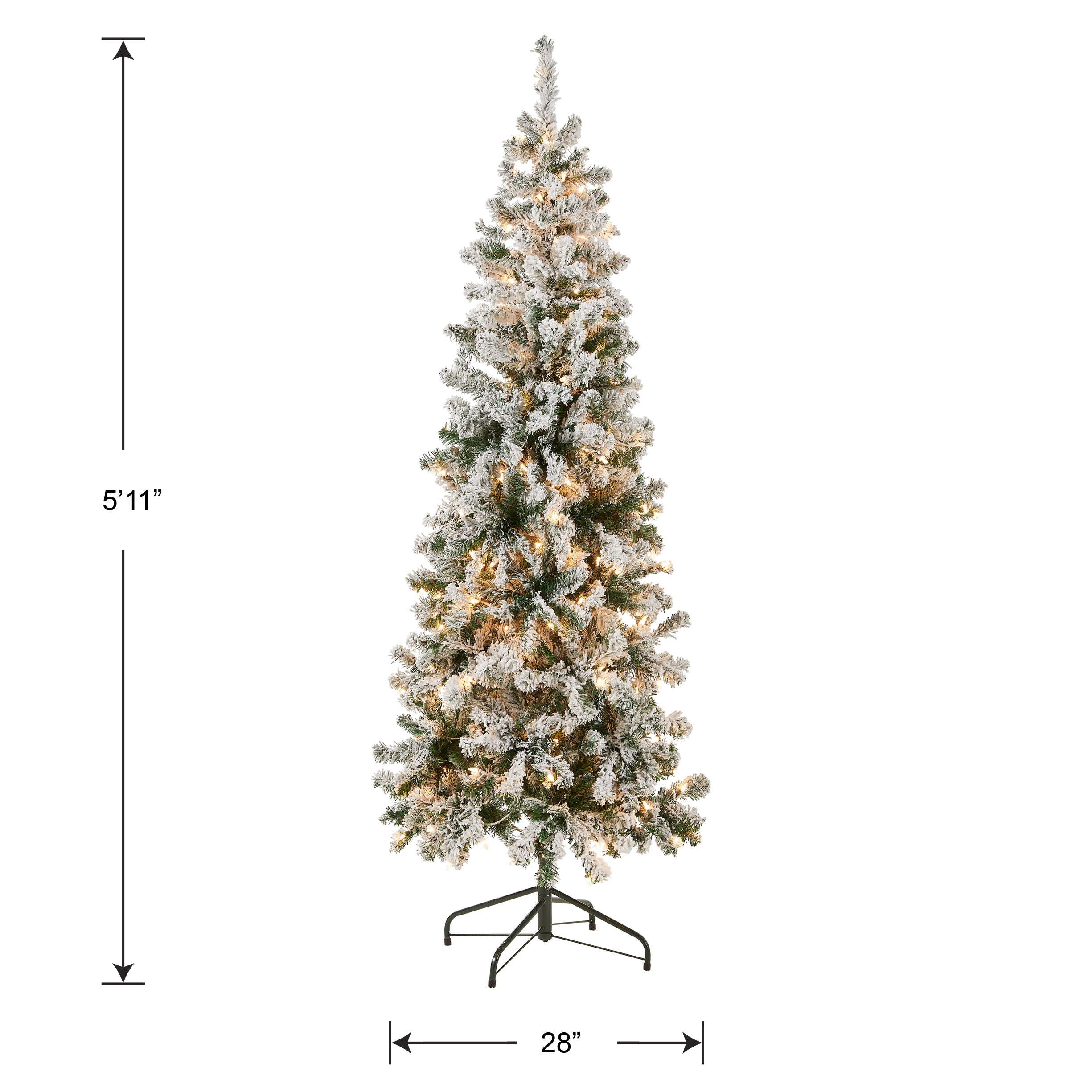 6 ft. Pre-Lit Acacia Medium Flocked Tree with Clear Lights