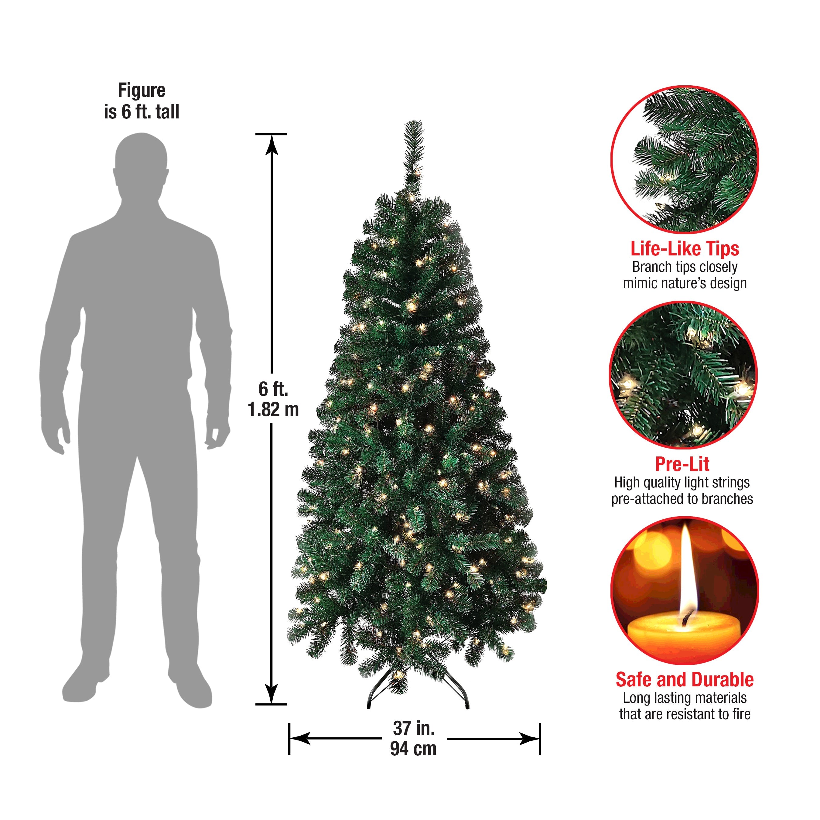 6 ft. Pre-Lit Acacia Tree with Clear Lights
