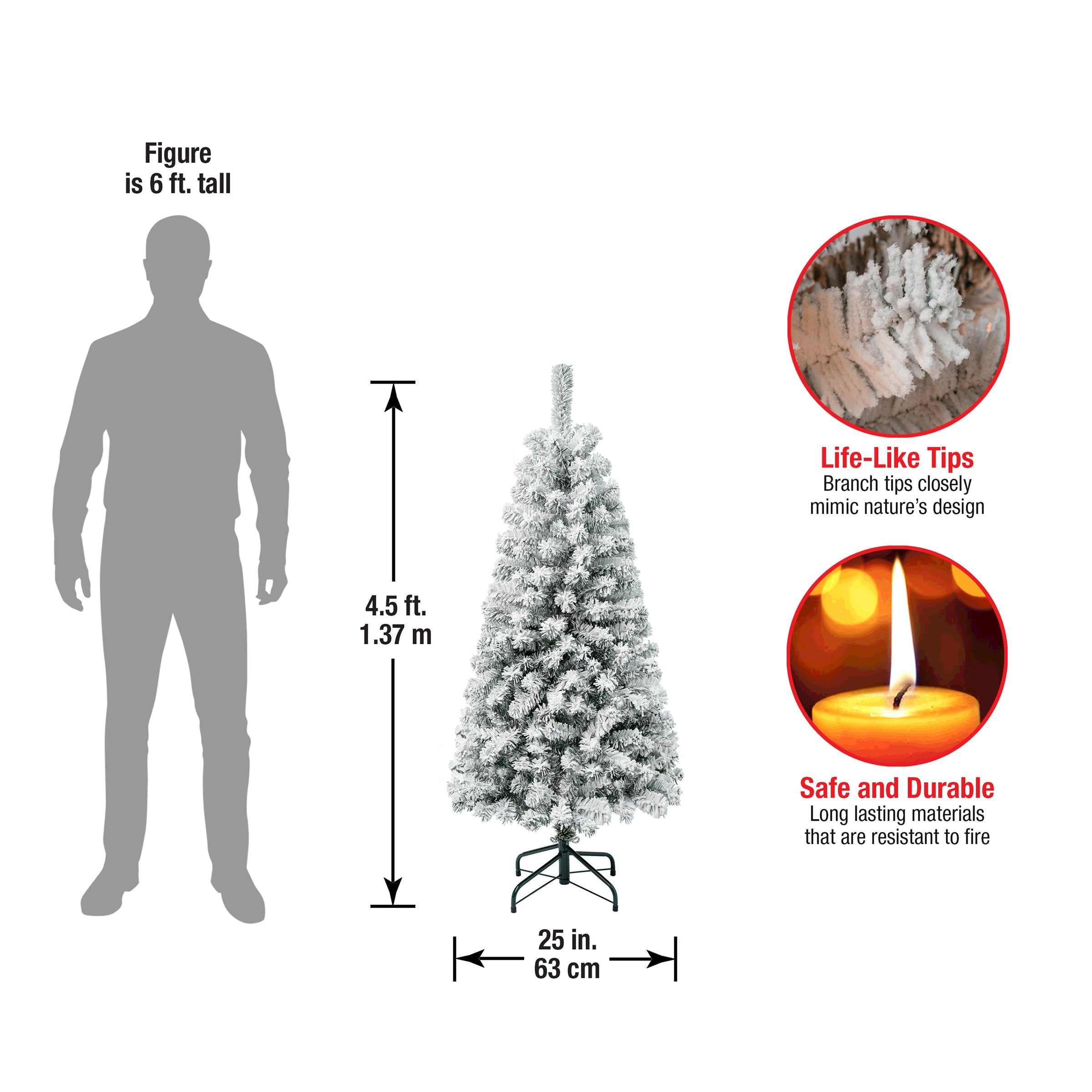 4.5 ft. Acacia Flocked Tree