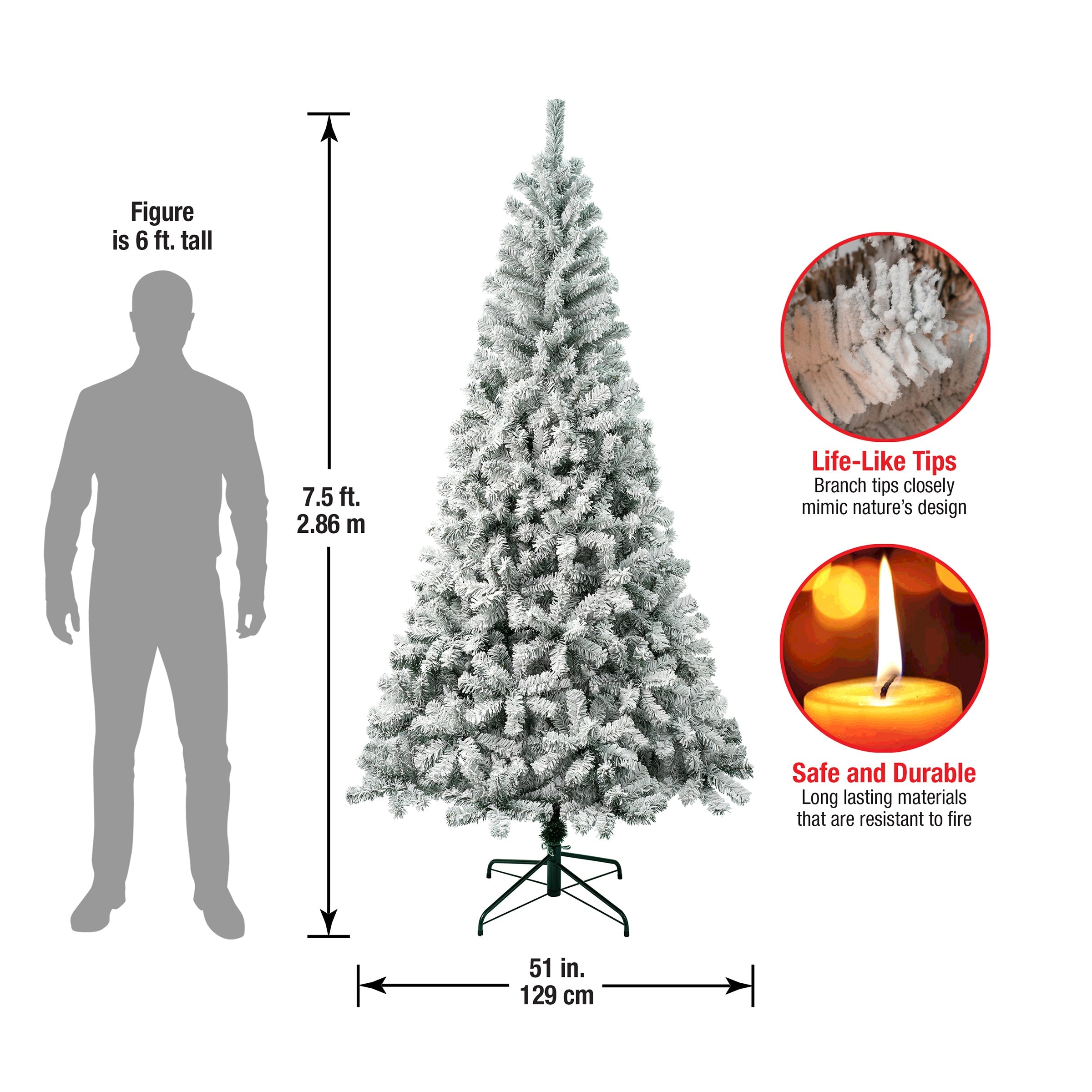 7.5 ft. Acacia Flocked Tree