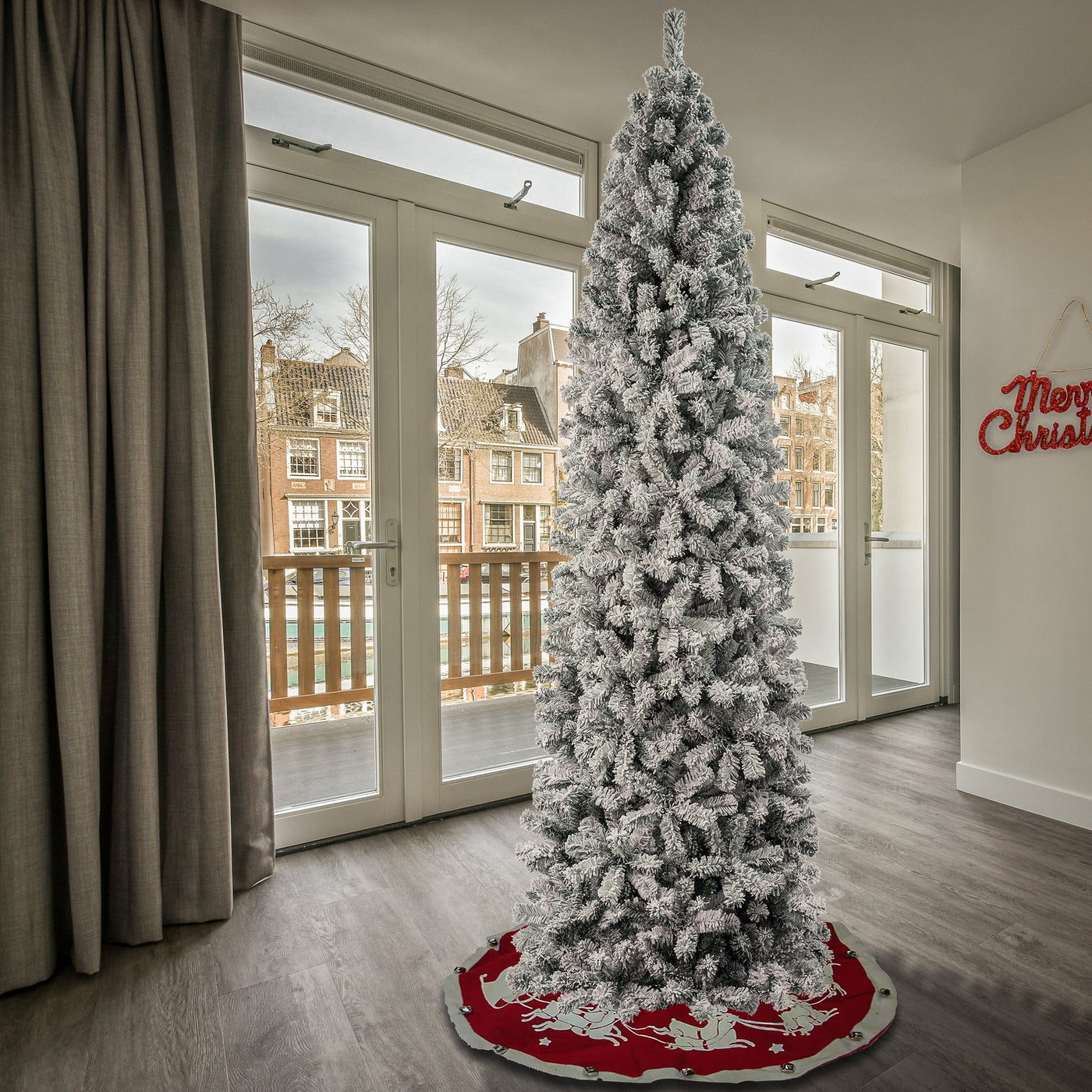 9 ft. Acacia Flocked Slim Tree