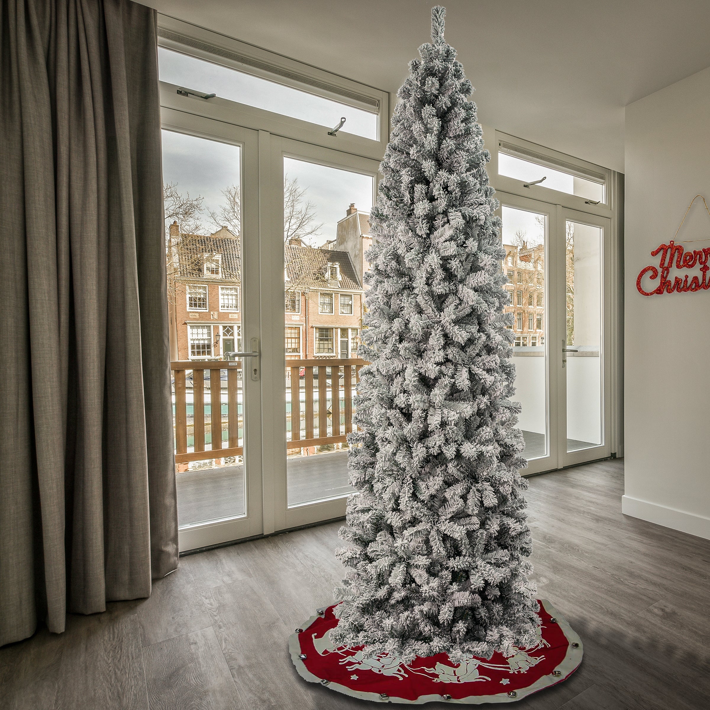 9 ft. Acacia Flocked Slim Tree