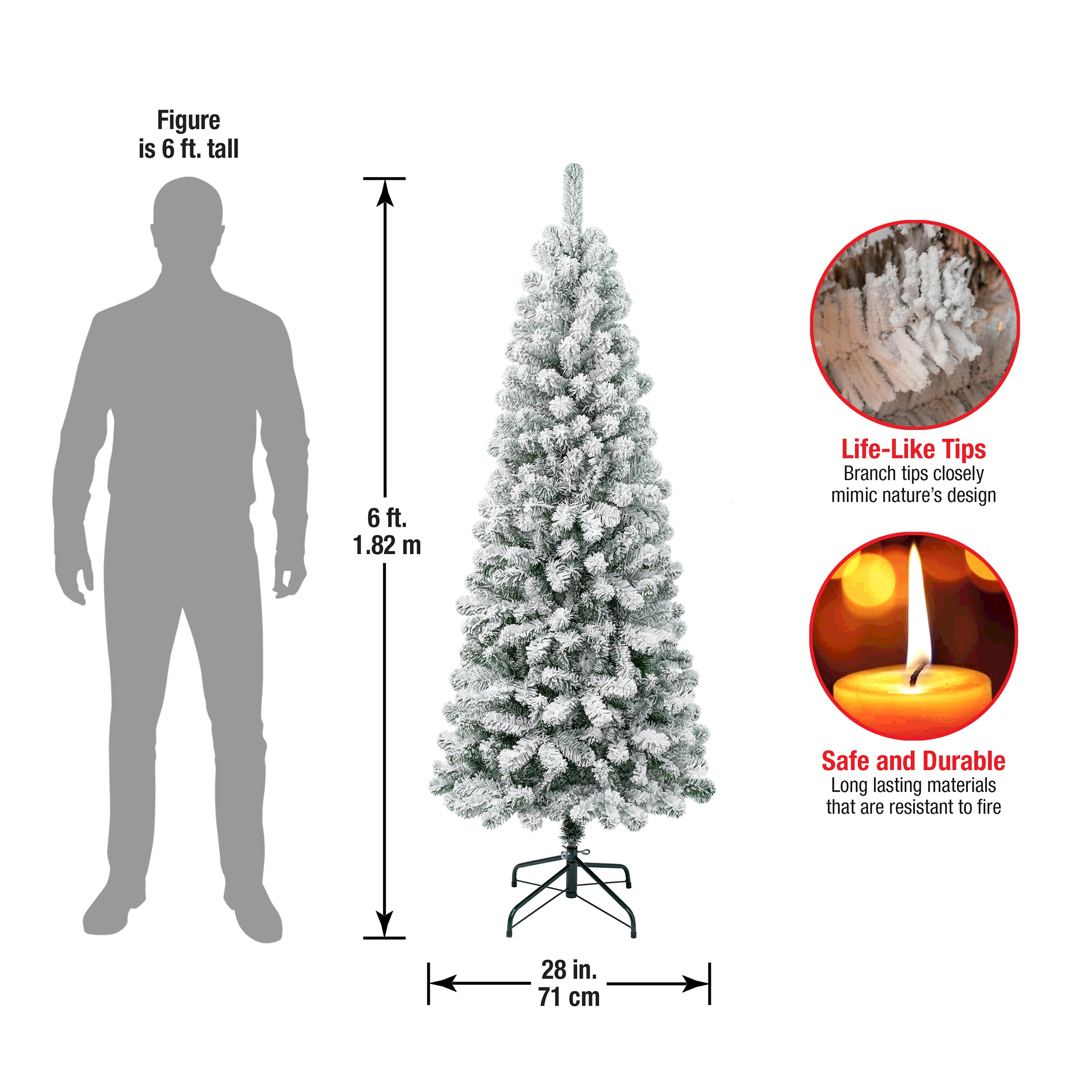 6 ft. Acacia Medium Flocked Tree