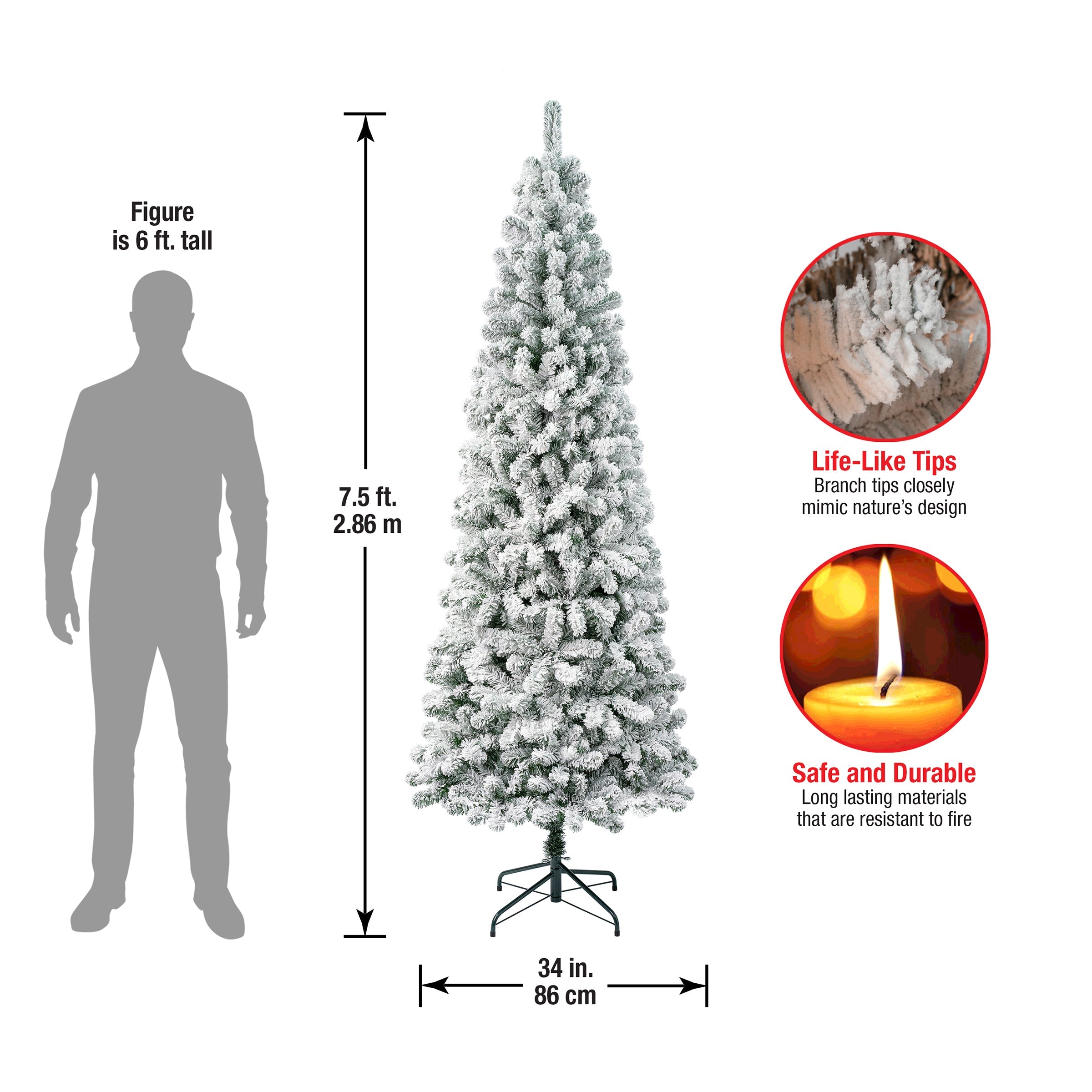 7.5 ft. Acacia Medium Flocked Tree