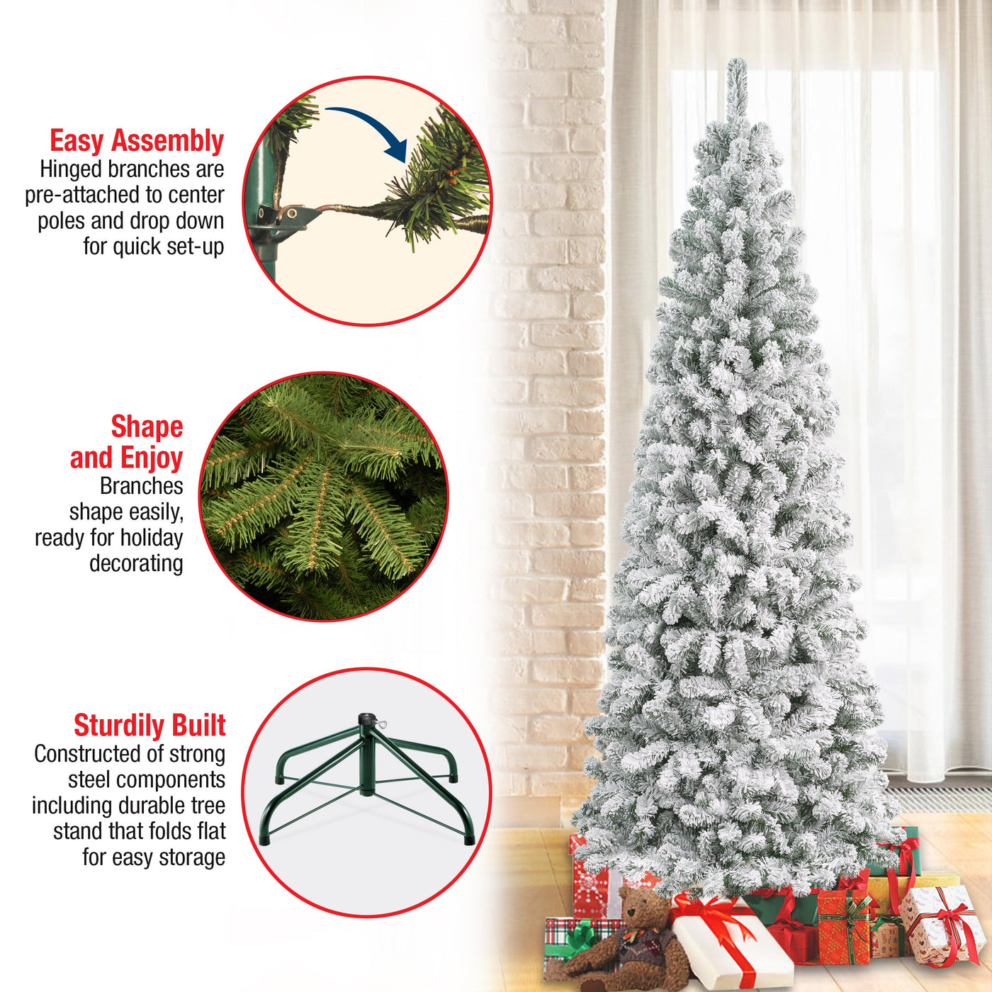7.5 ft. Acacia Medium Flocked Tree