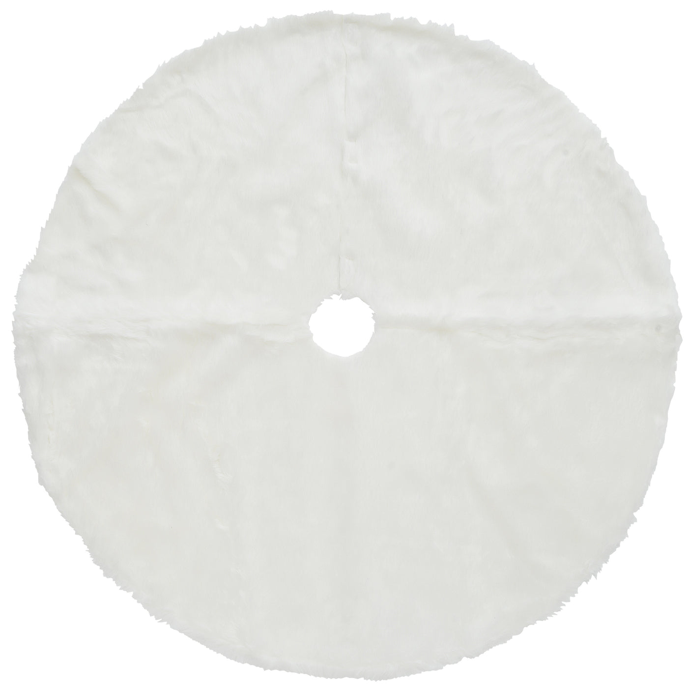 52 in. General Store Collection White Faux Fur Tree Skirt