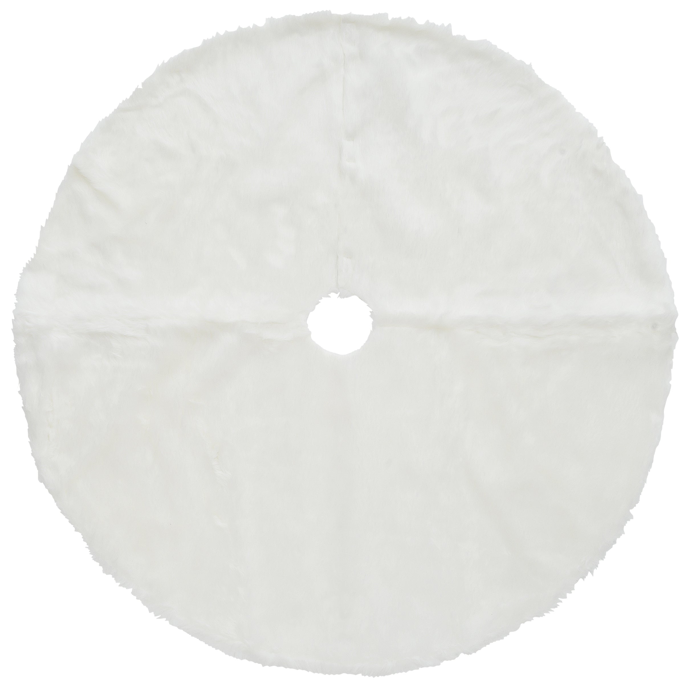 52 in. General Store Collection White Faux Fur Tree Skirt