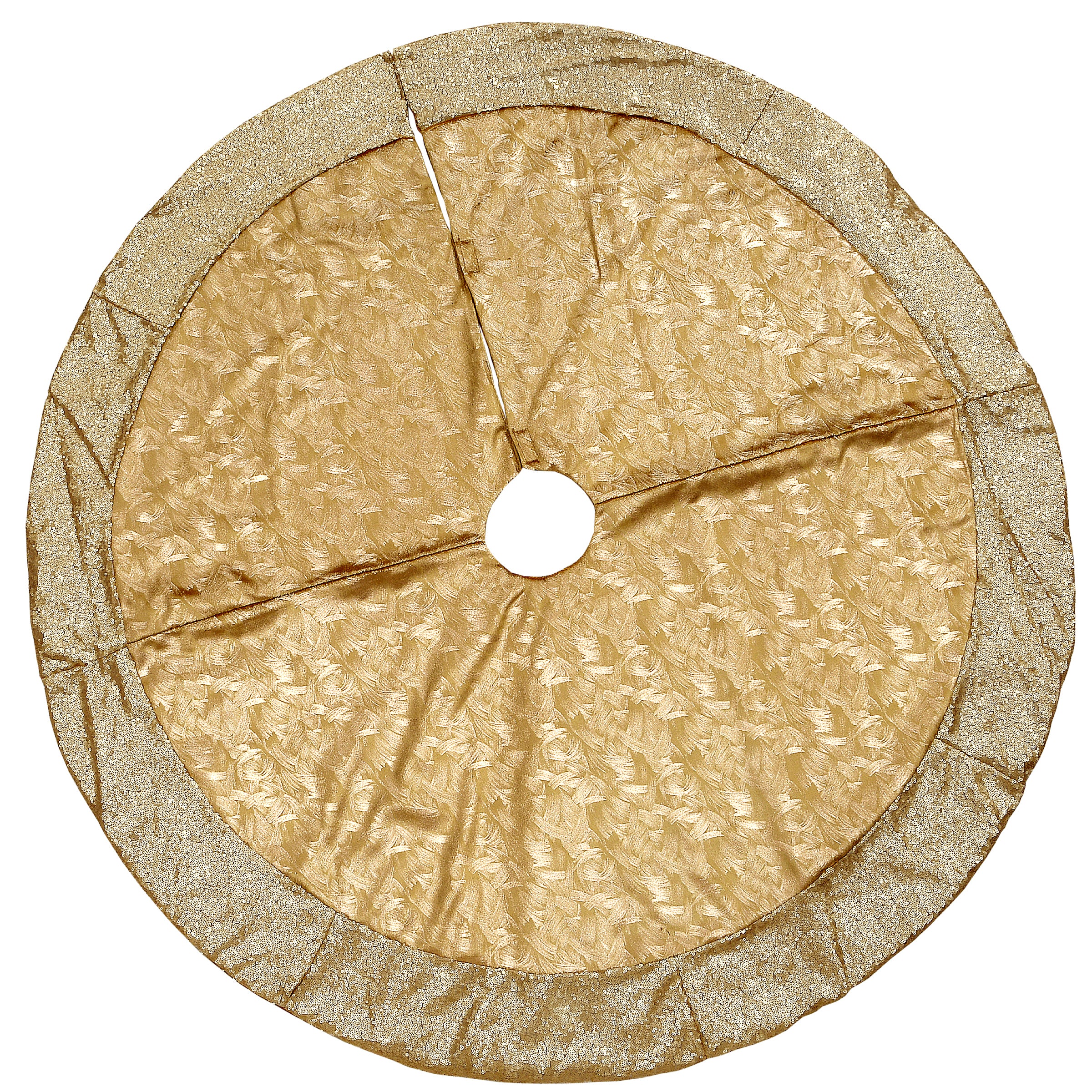 52 in. Yuletide Glam Collection Metallic Gold Tree Skirt