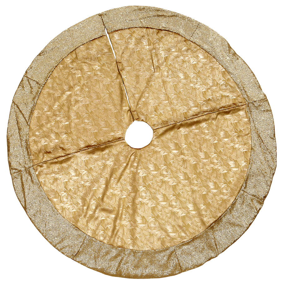 52 in. Yuletide Glam Collection Metallic Gold Tree Skirt
