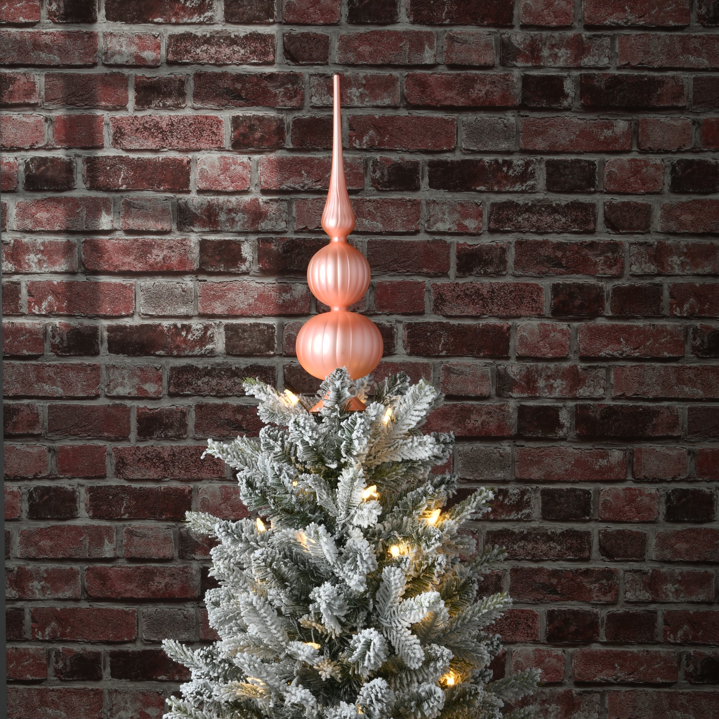 15 in. Pink Glass Christmas Tree Topper