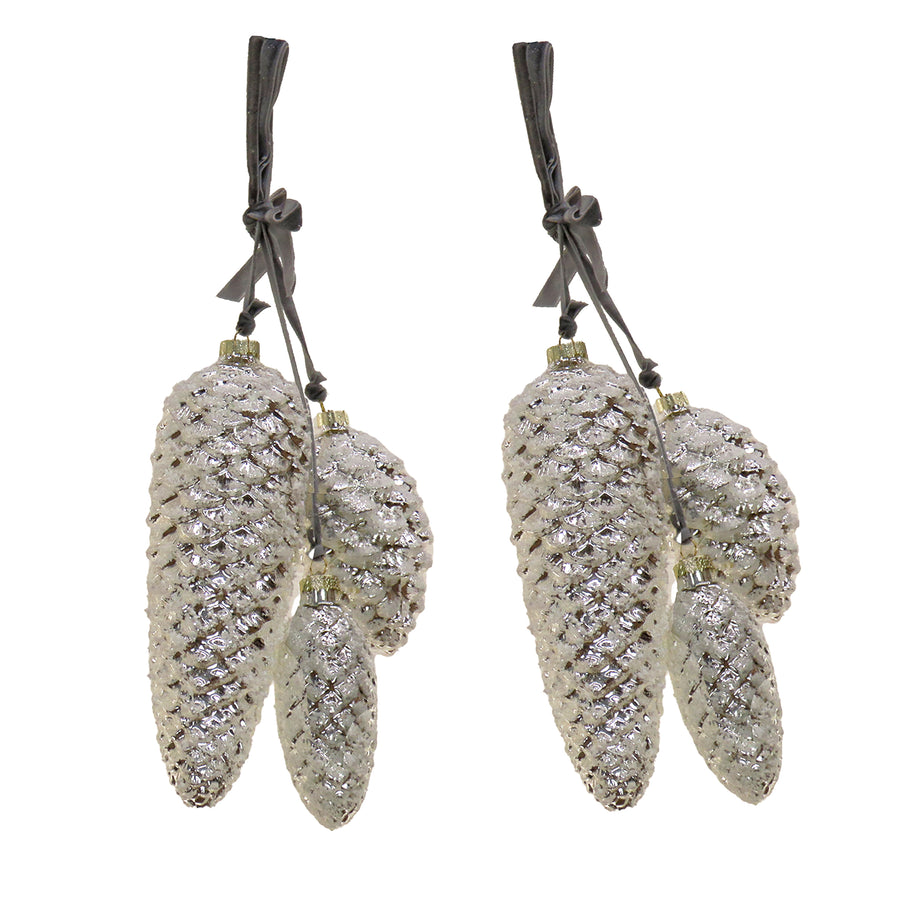 2 Piece HGTV Home Collection Pinecone Cluster Ornaments