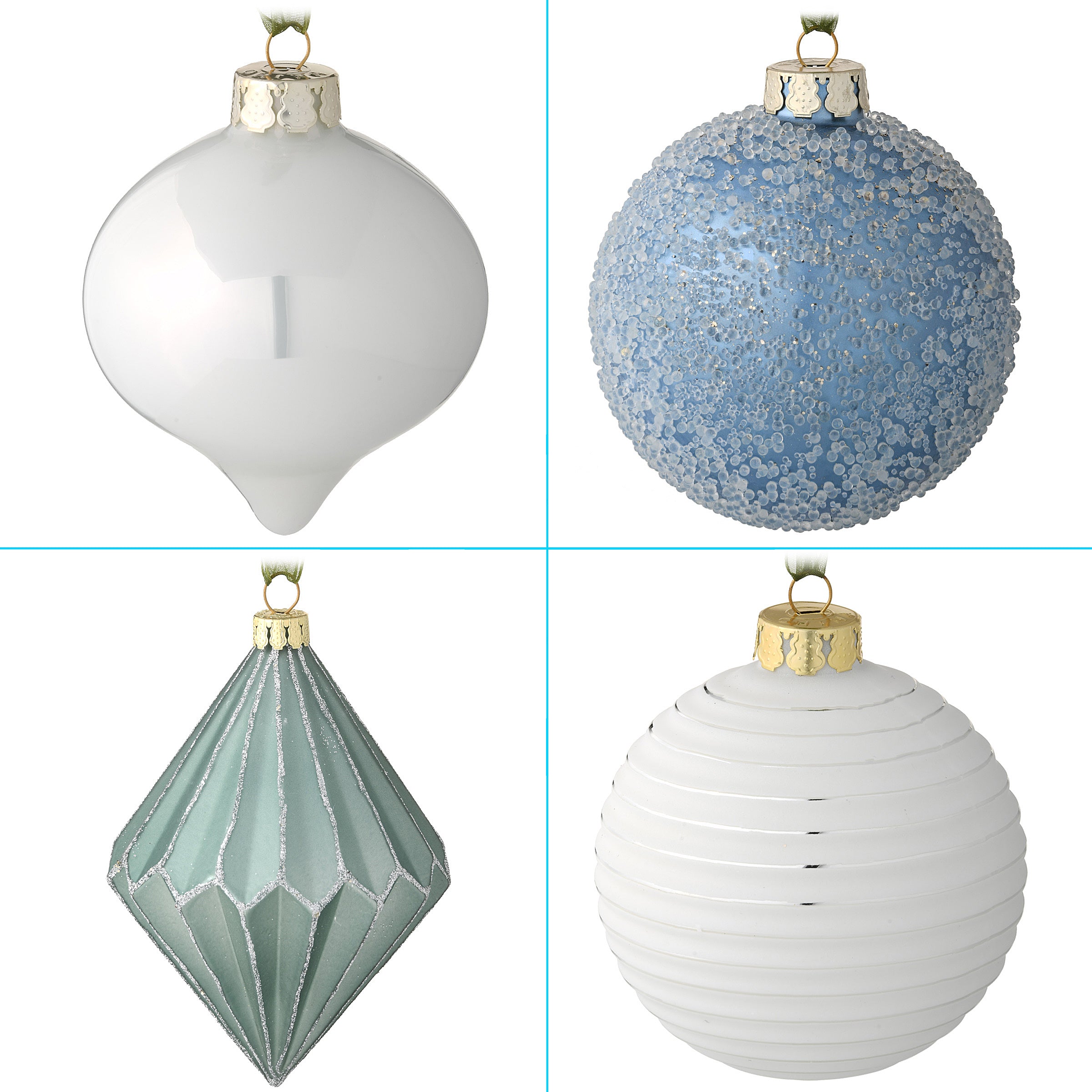 20-Piece Christmas Tree Ornament Set, Arctic Lights Collection