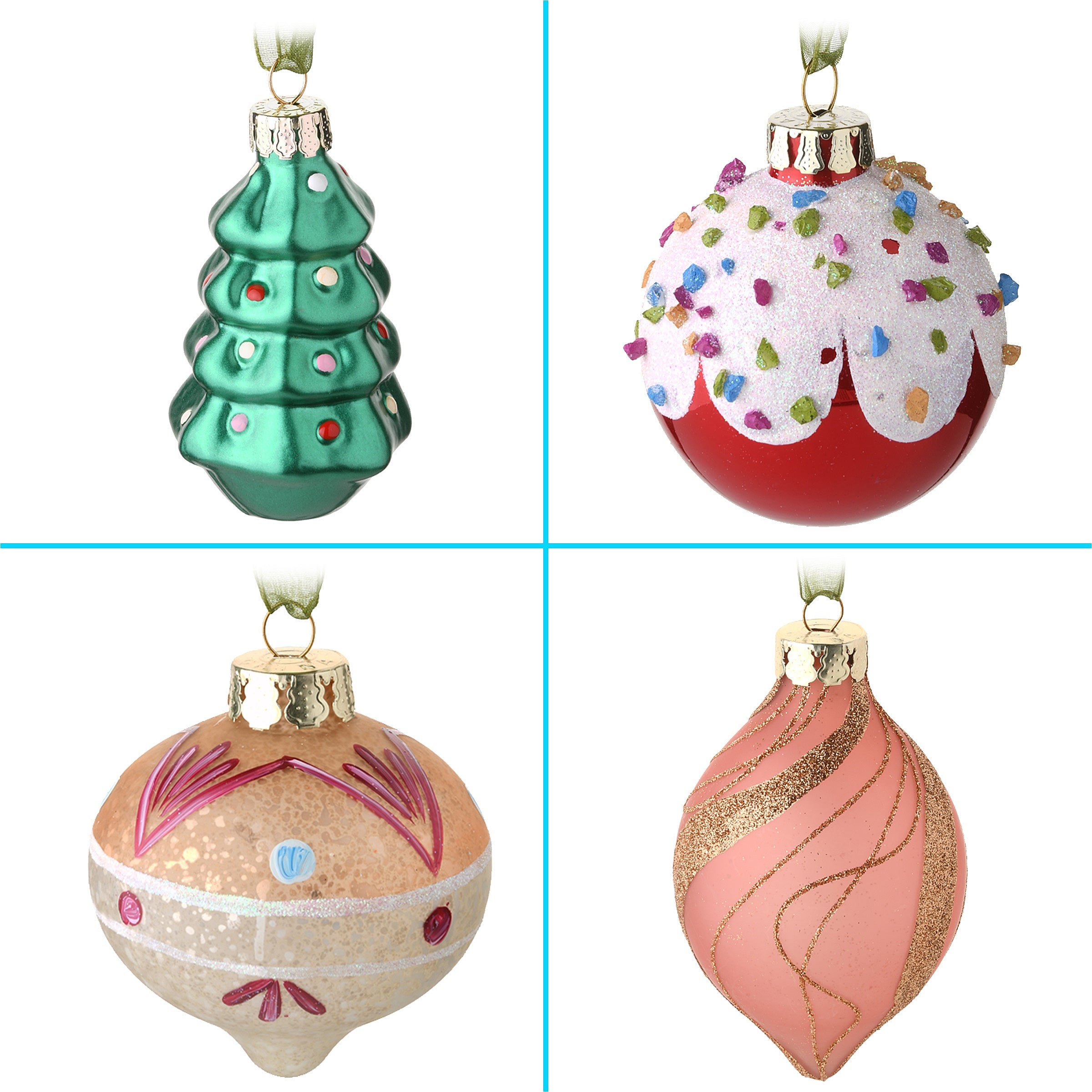 20-Piece Christmas Tree Ornament Set, Be Merry Collection