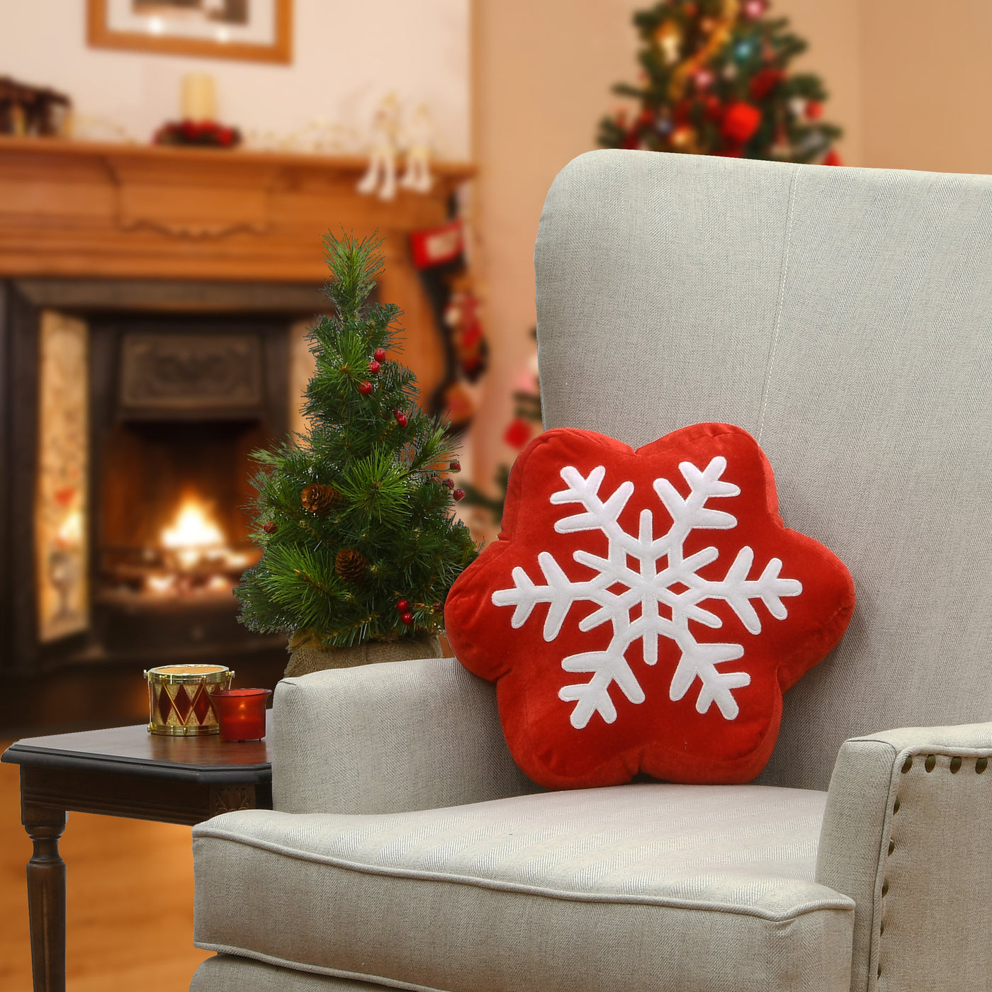 14 in. General Store Collection Snowflake Pillow