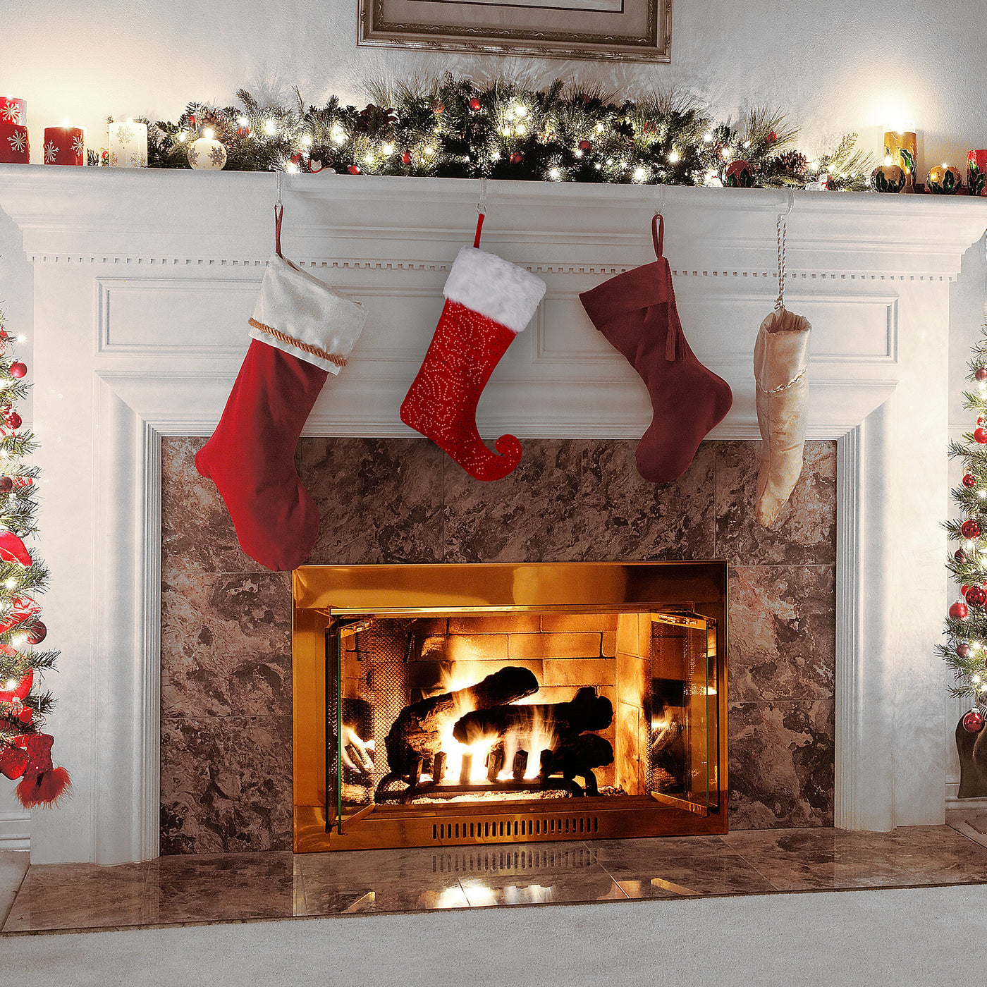21 in. General Store Collection Jester Style Red Stocking