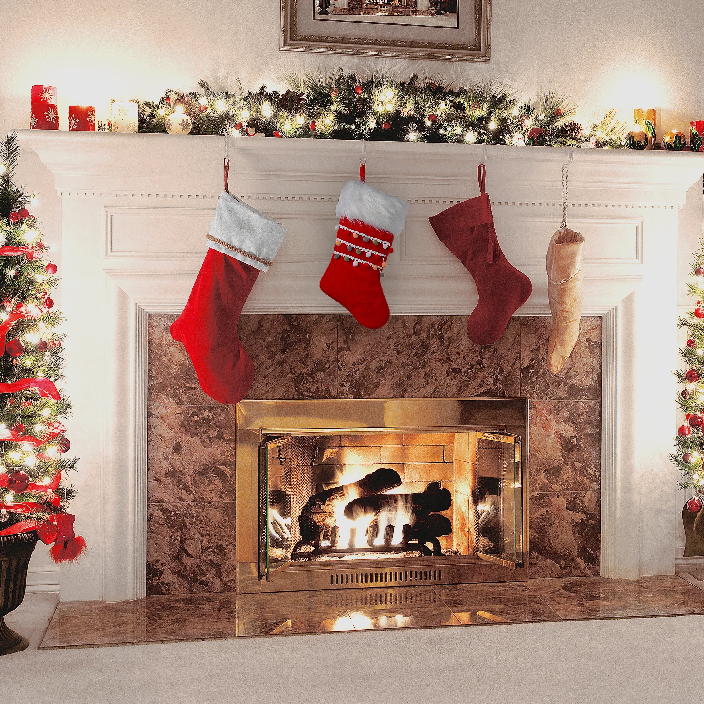 19 in. General Store Collection Red Velvet Stocking