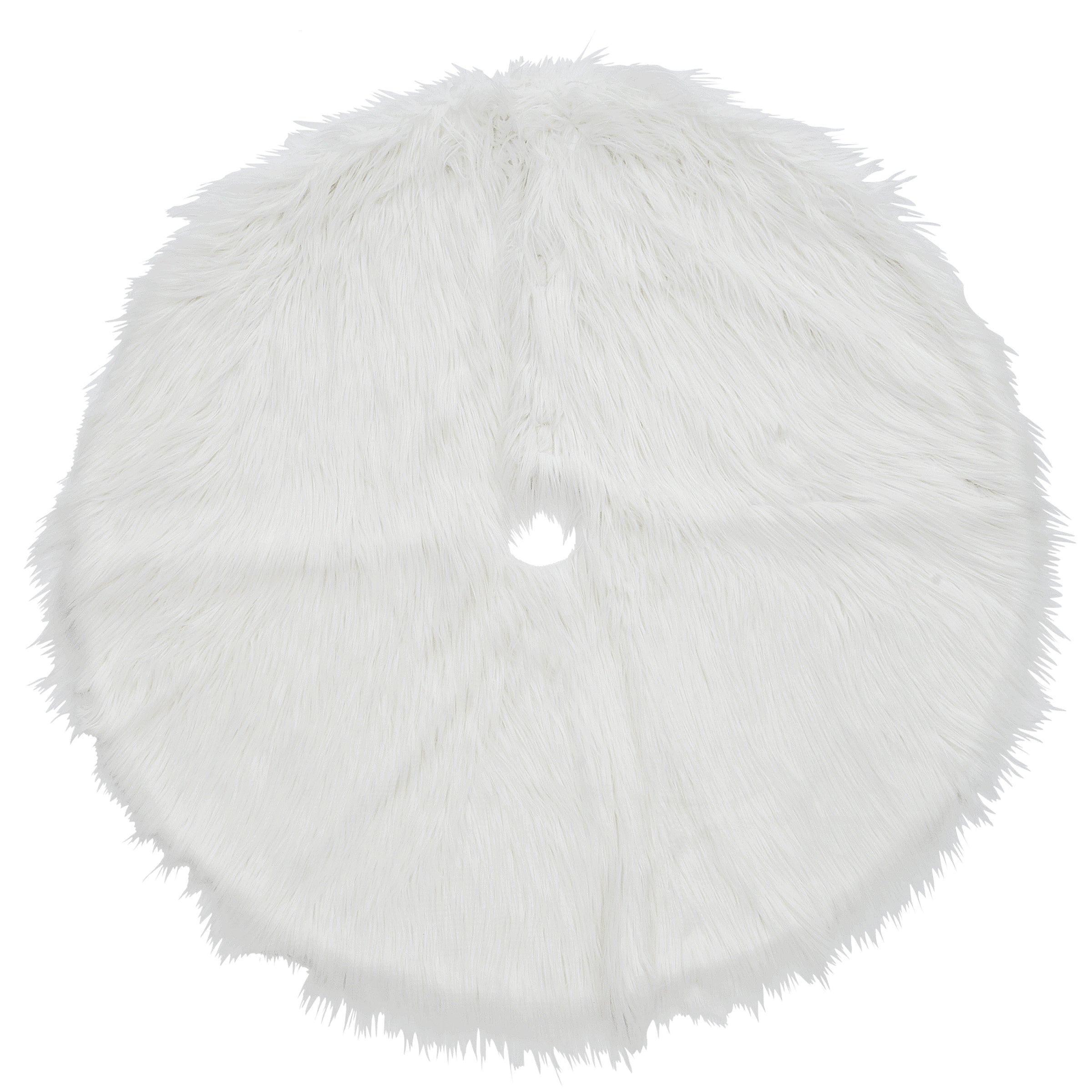 48 in. General Store Collection White High Pile Tree Skirt