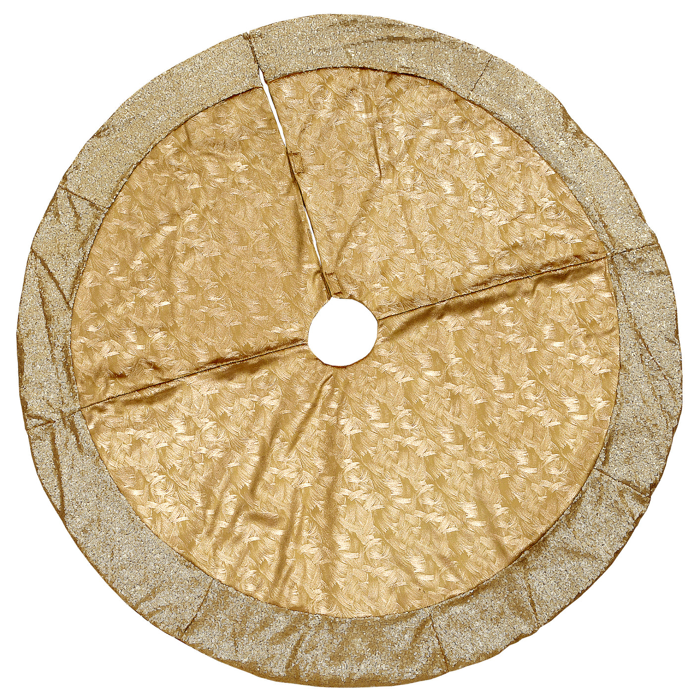 48 in. Yuletide Glam Collection Metallic Gold Tree Skirt