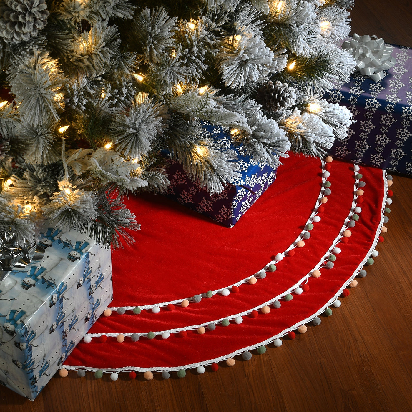 52 in. General Store Collection Red Velvet Tree Skirt
