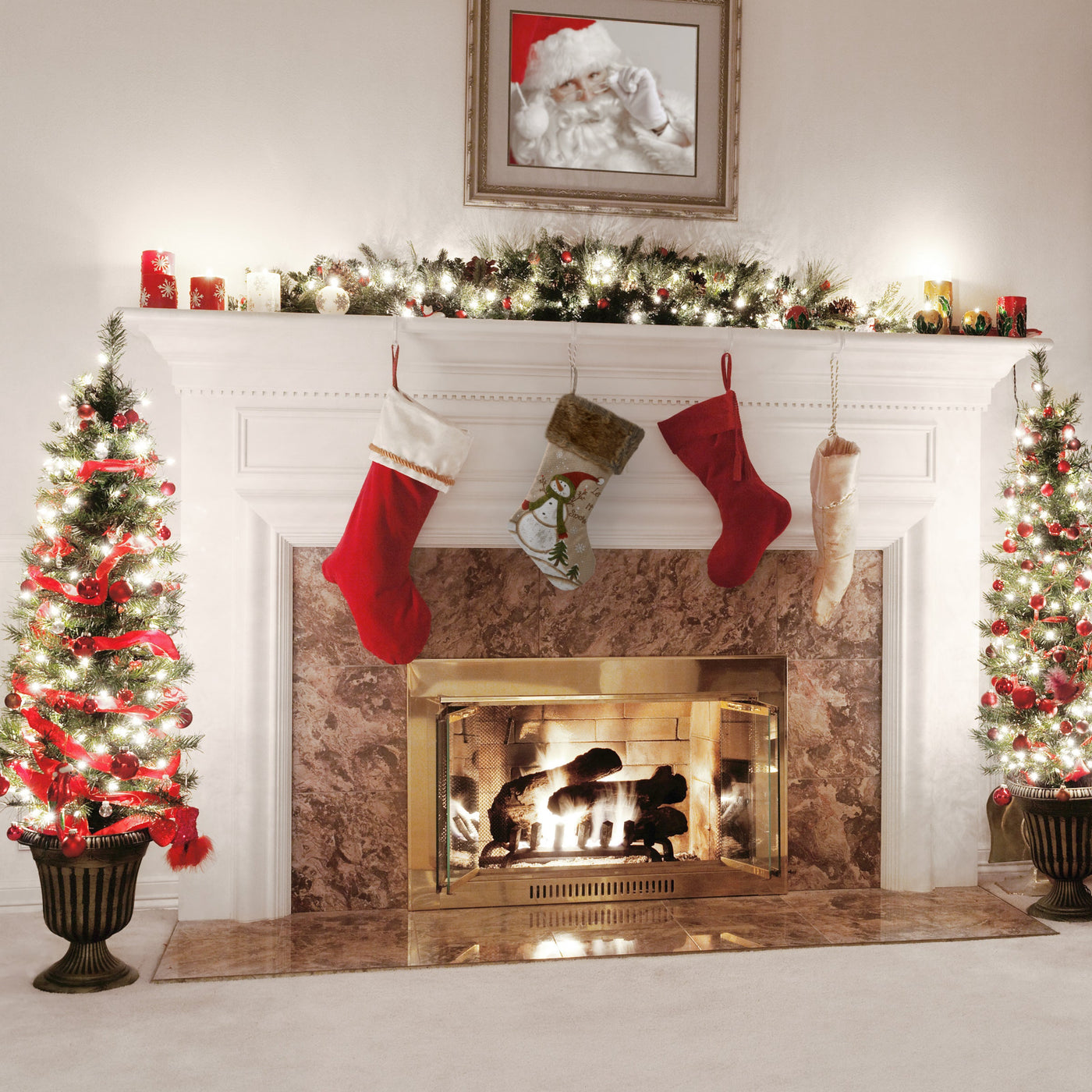 21 in. Alpine Collection Red Hat Snowman Stocking