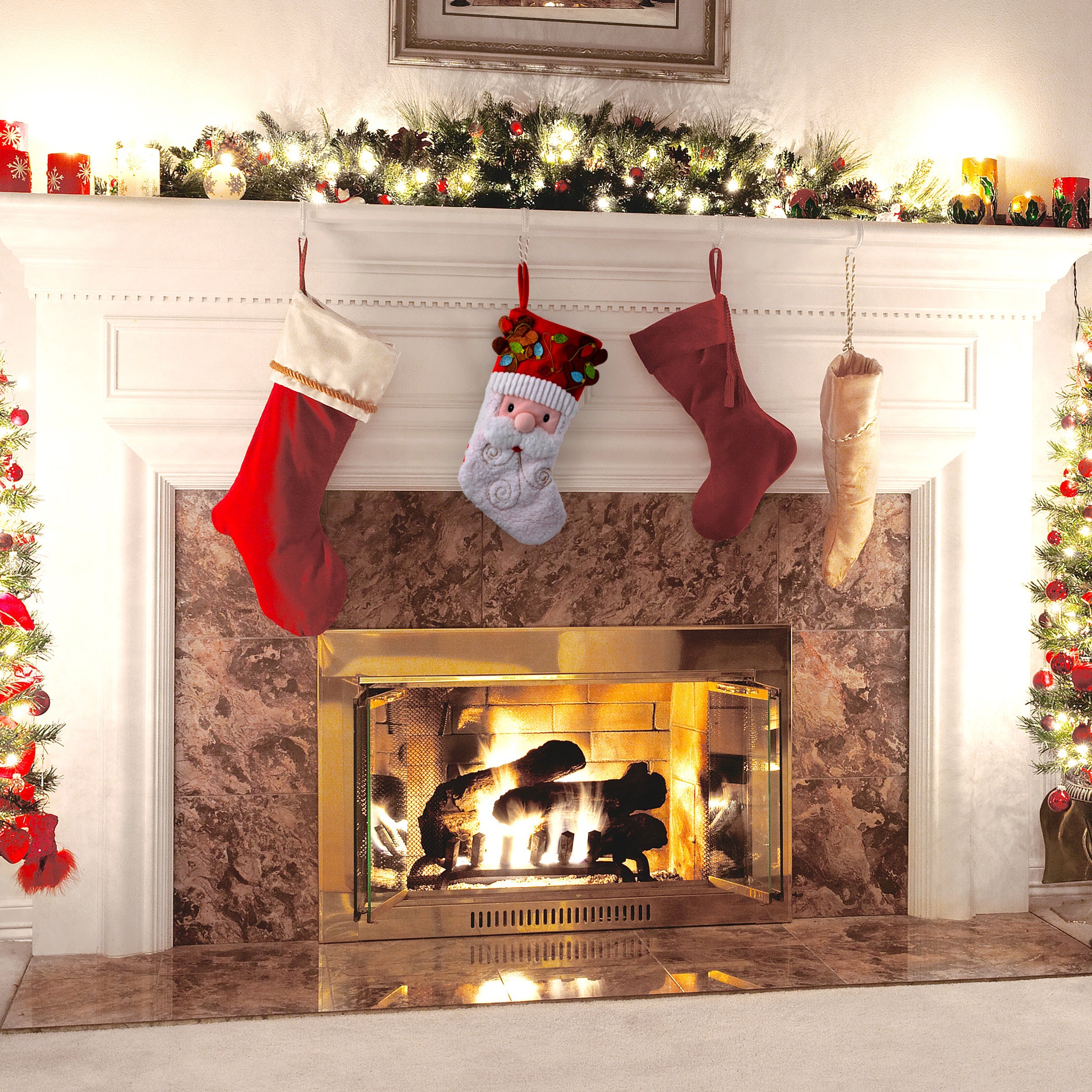 20 in. Be Merry Collection Novelty Santa Stocking