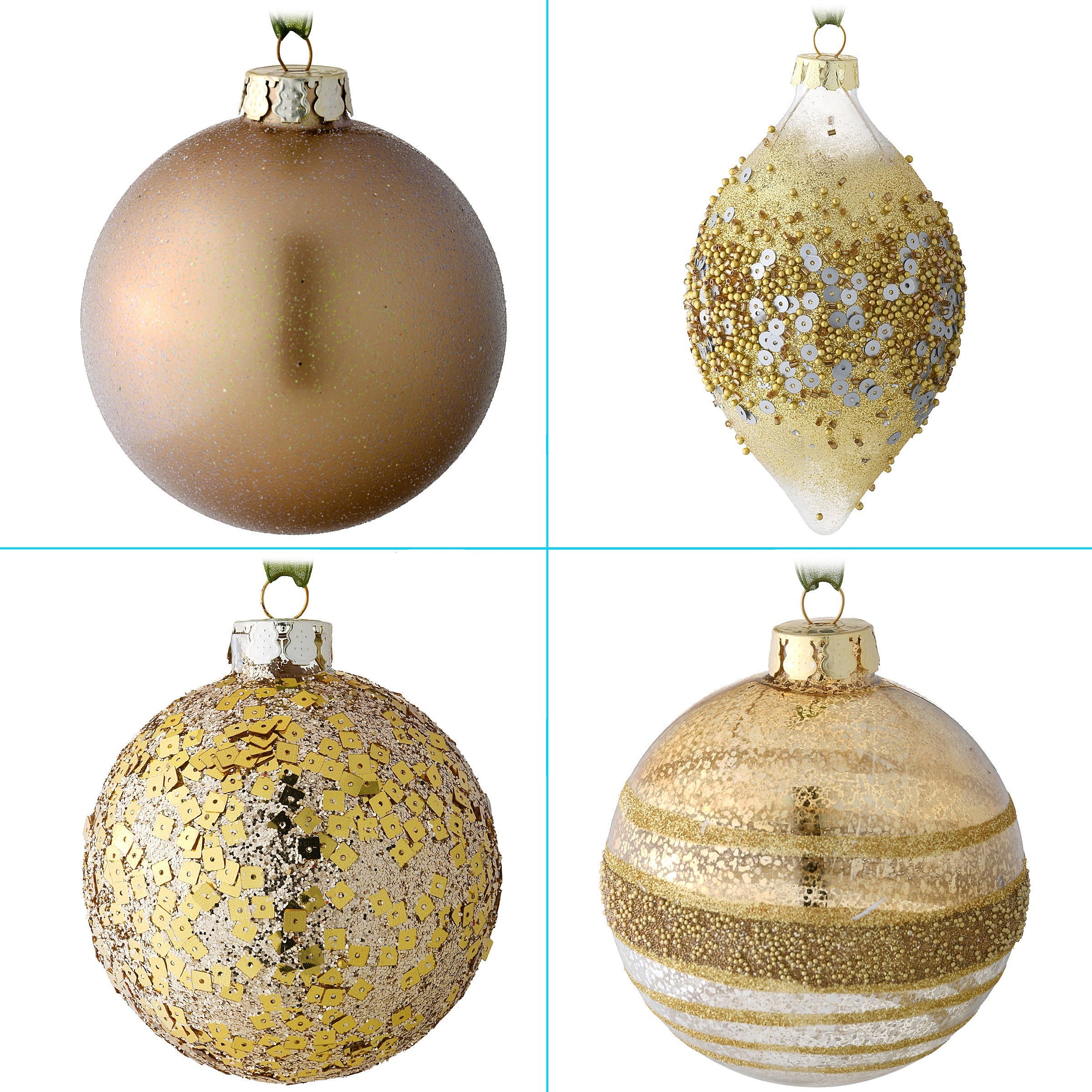 20-Piece Christmas Tree Ornament Set, Yuletide Glam Collection