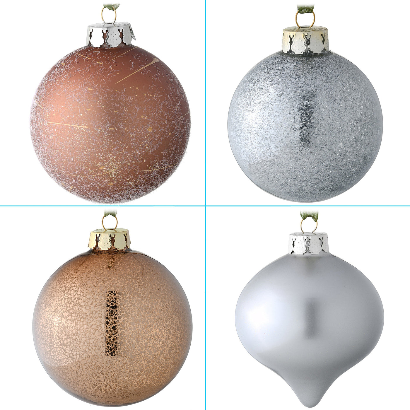 20-Piece Christmas Tree Ornament Set, Yuletide Glam Collection
