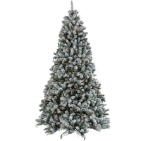 7.5 ft. Pre-Lit North Valley Spruce Snowy Tree with Clear Lights