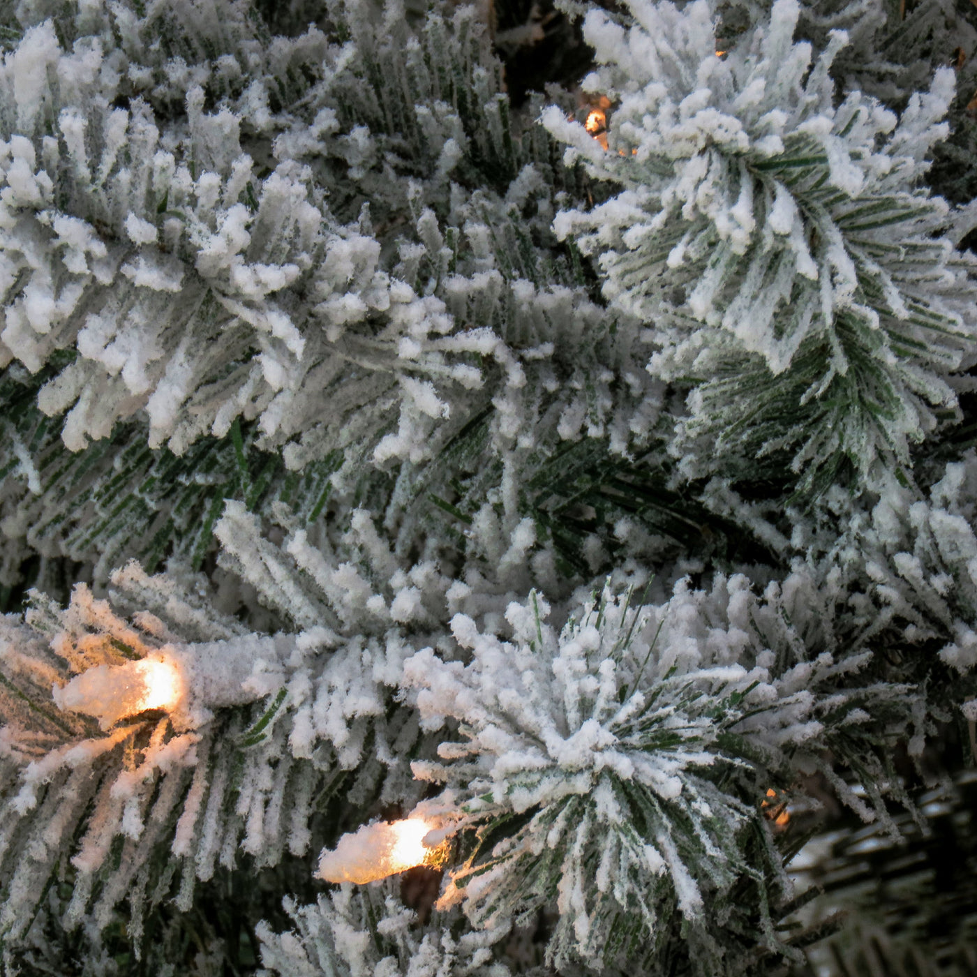 7.5 ft. Pre-Lit North Valley Spruce Snowy Tree with Clear Lights