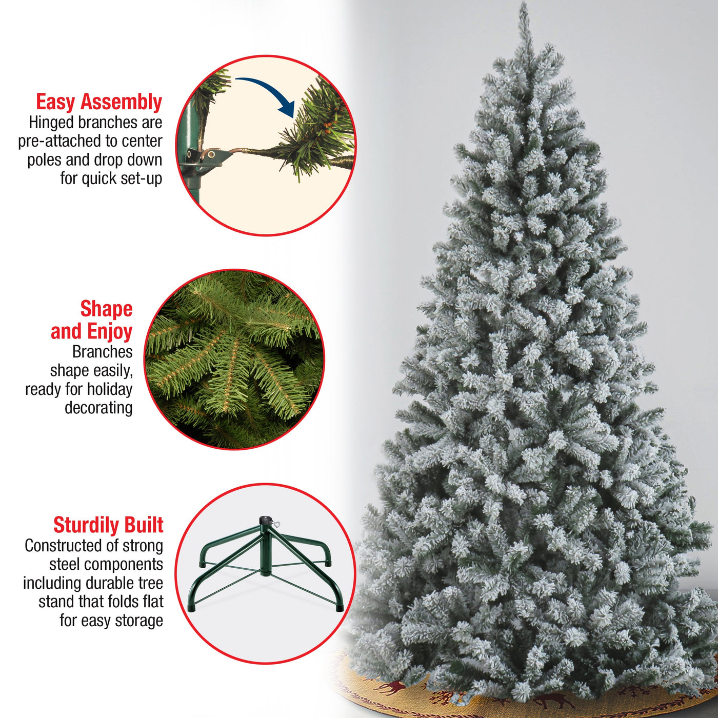 7.5 ft. North Valley Spruce Tree with Snow Dusted Braches