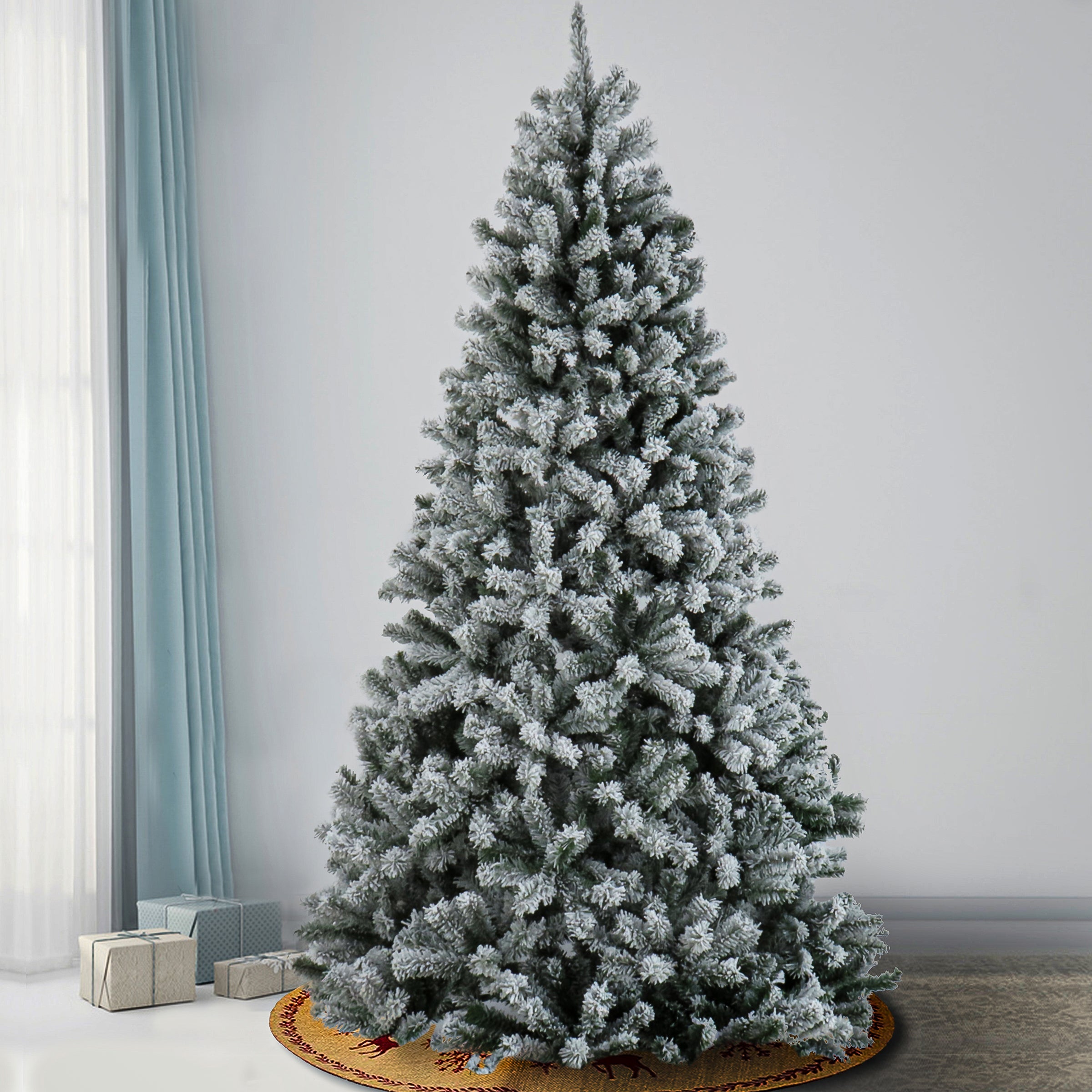 9 ft. North Valley Spruce Tree with Snow Dusted Branches