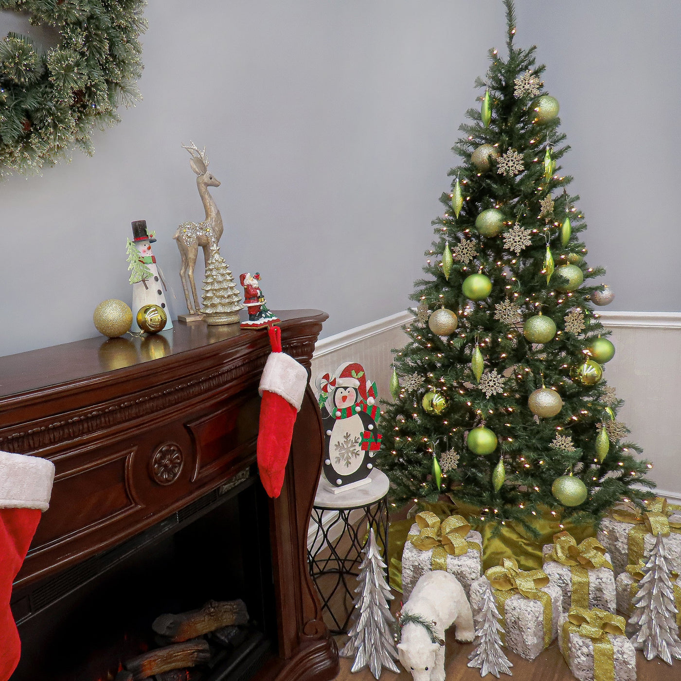 6 ft. Pre-Lit Aspen Spruce Slim Tree with Clear Lights