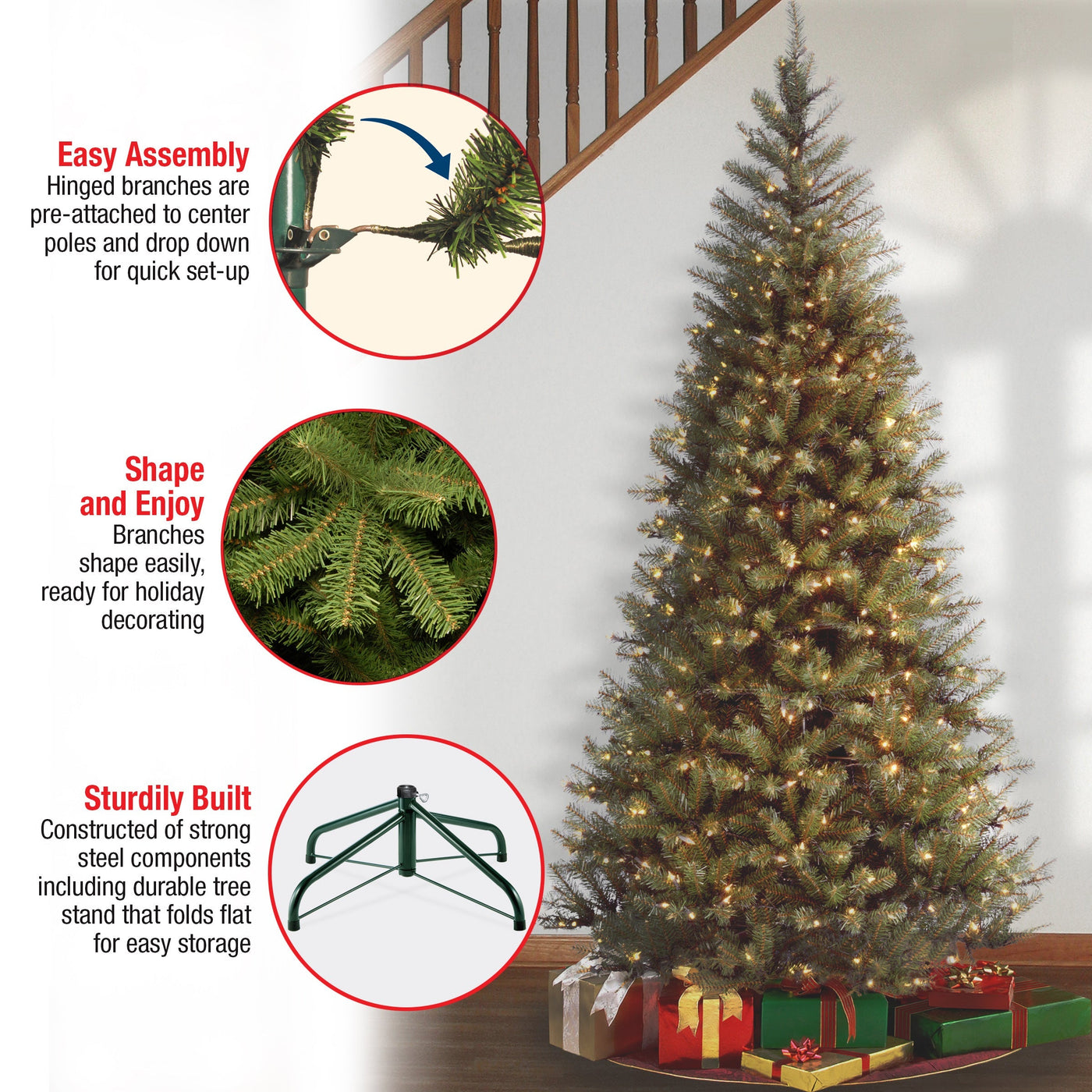 6 ft. Pre-Lit Aspen Spruce Slim Tree with Clear Lights