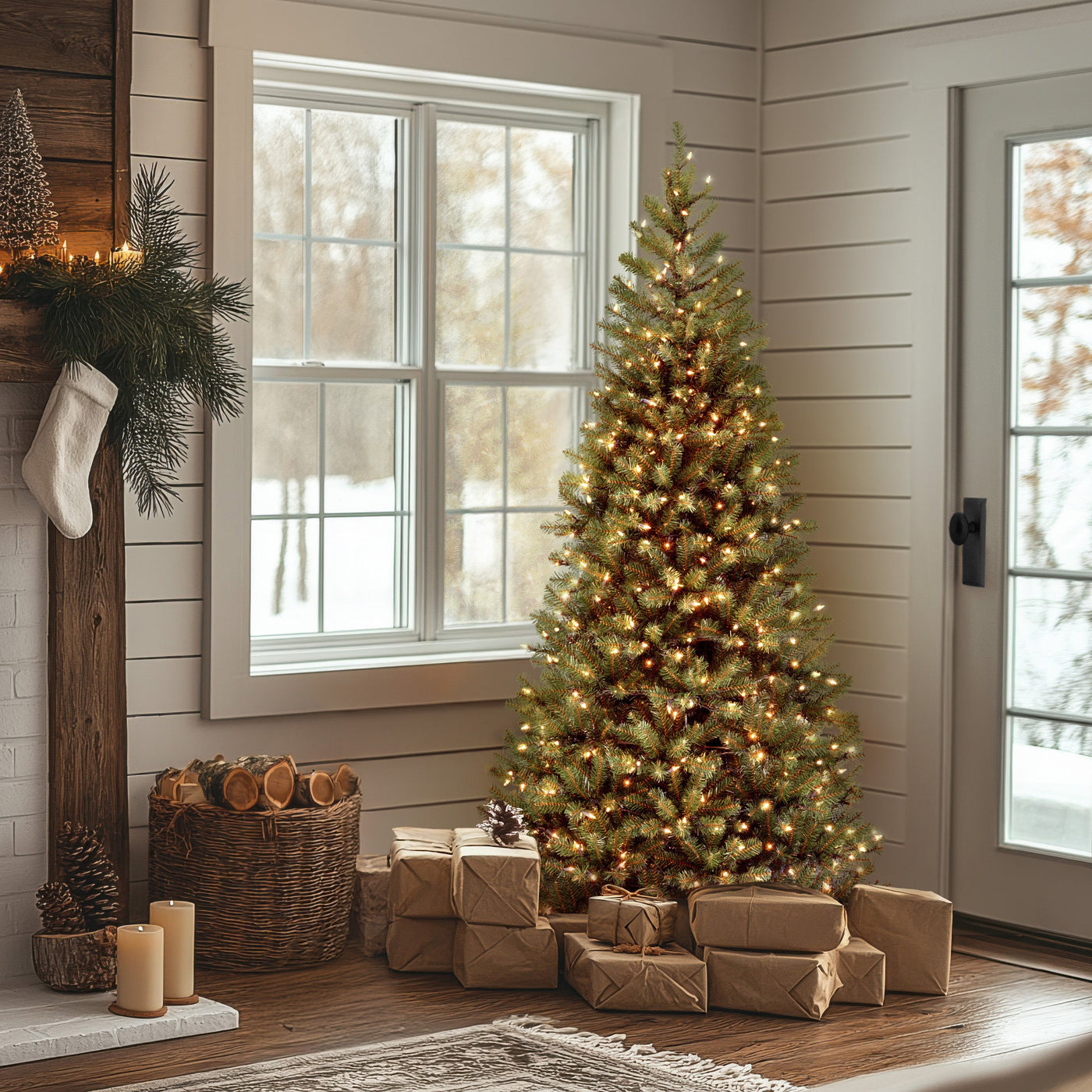 6 ft. Pre-Lit Aspen Spruce Slim Tree with Clear Lights