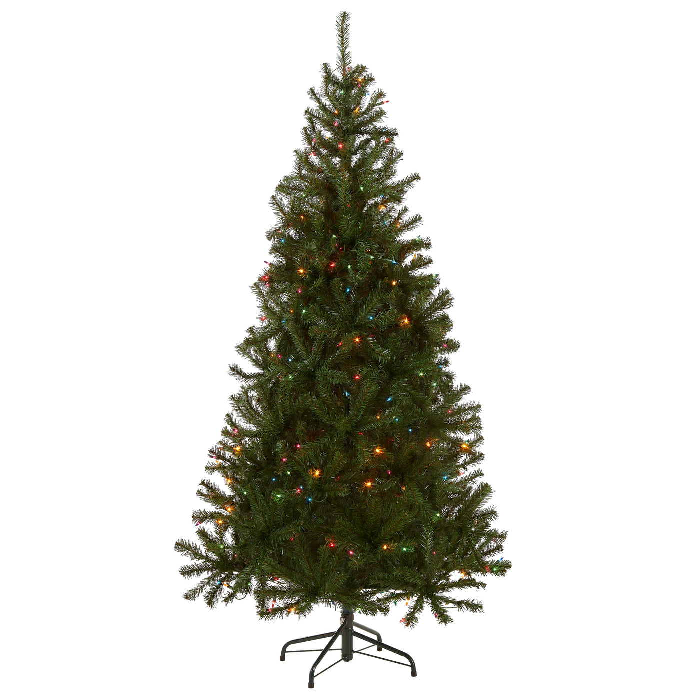 6 ft. Pre-Lit Aspen Spruce Slim Tree with Multicolor Lights