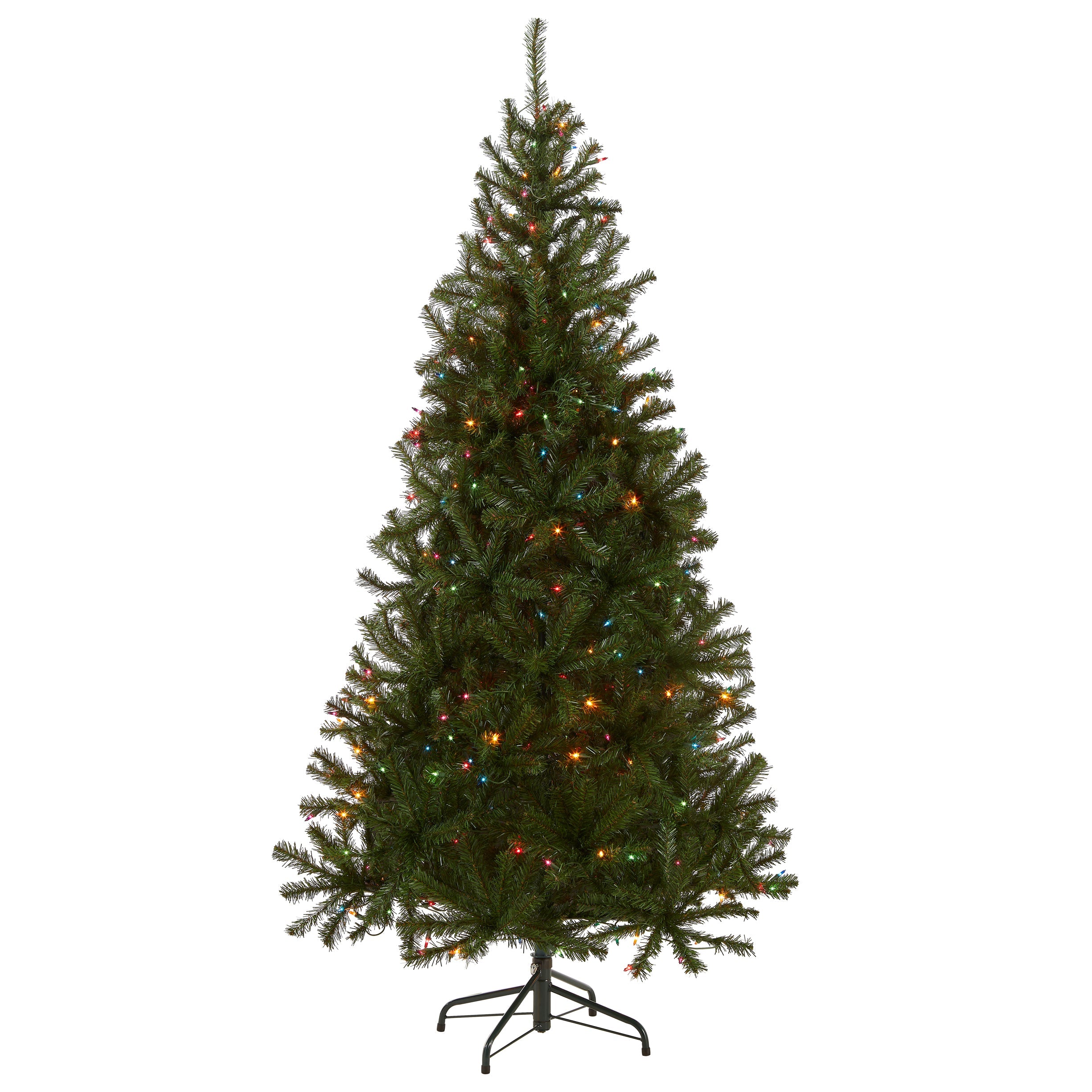 6 ft. Pre-Lit Aspen Spruce Slim Tree with Multicolor Lights