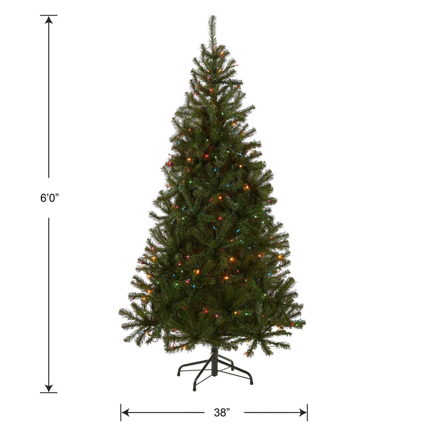 6 ft. Pre-Lit Aspen Spruce Slim Tree with Multicolor Lights