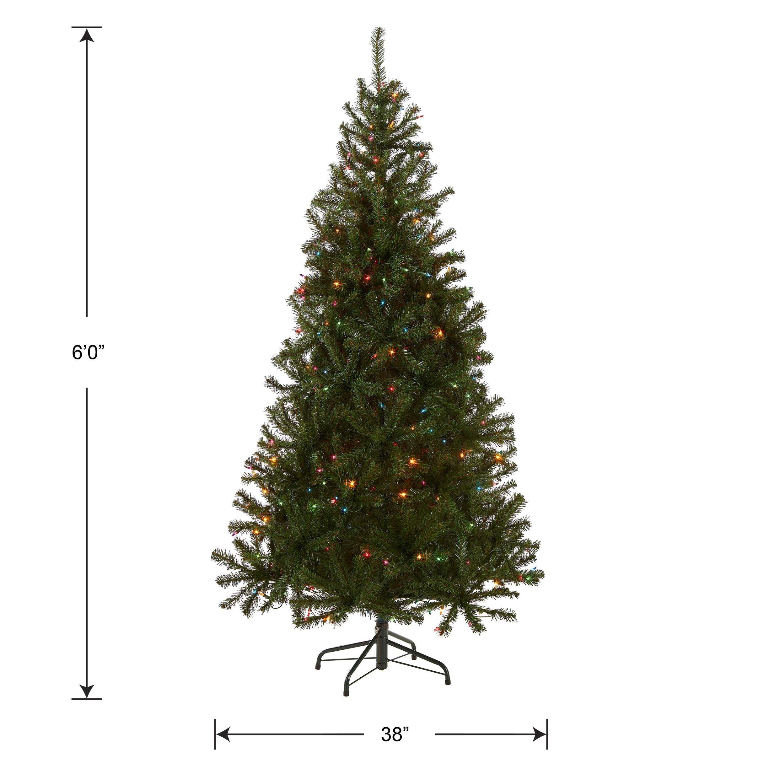 6 ft. Pre-Lit Aspen Spruce Slim Tree with Multicolor Lights