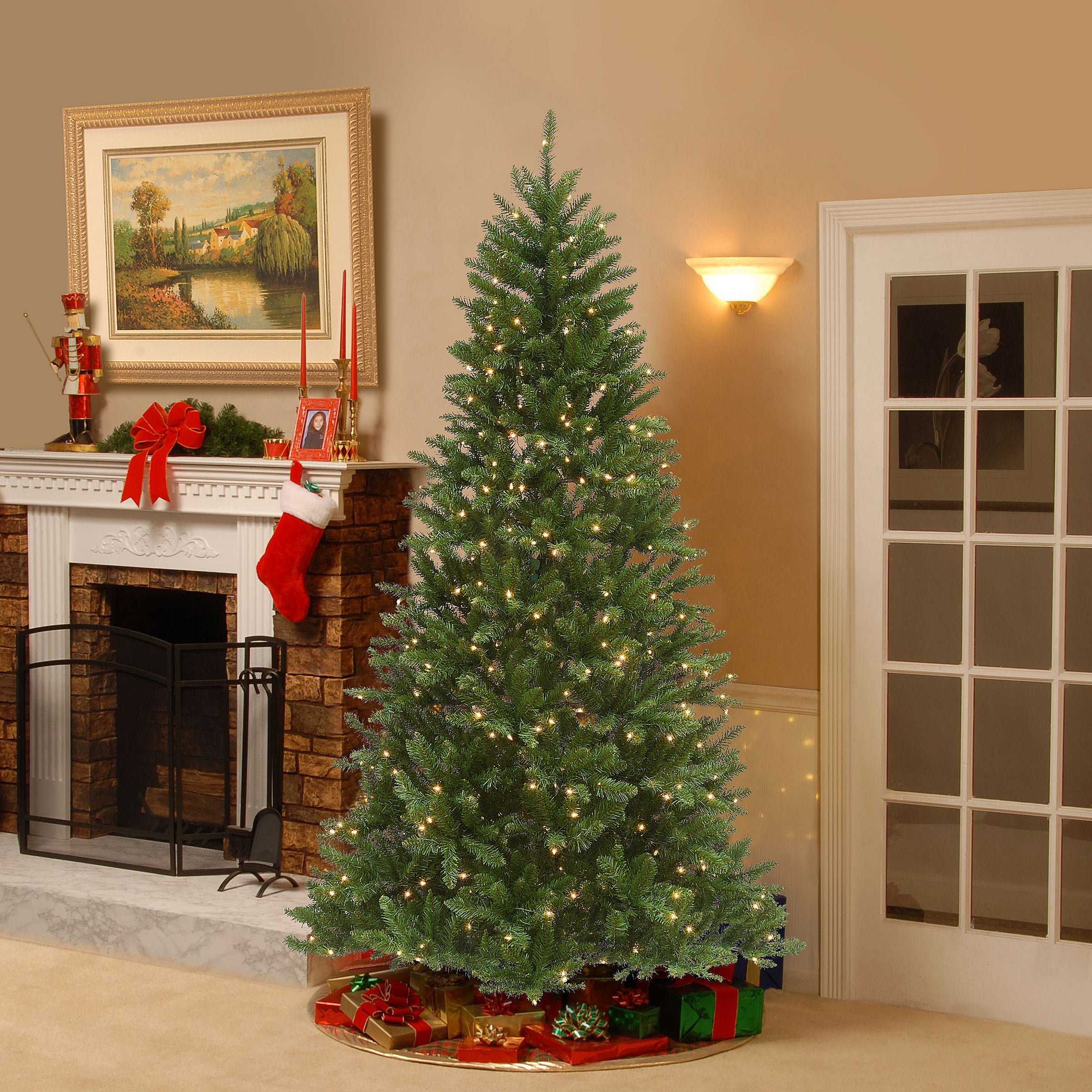 6.5 ft. Pre-Lit Peyton Spruce Tree with Clear Lights