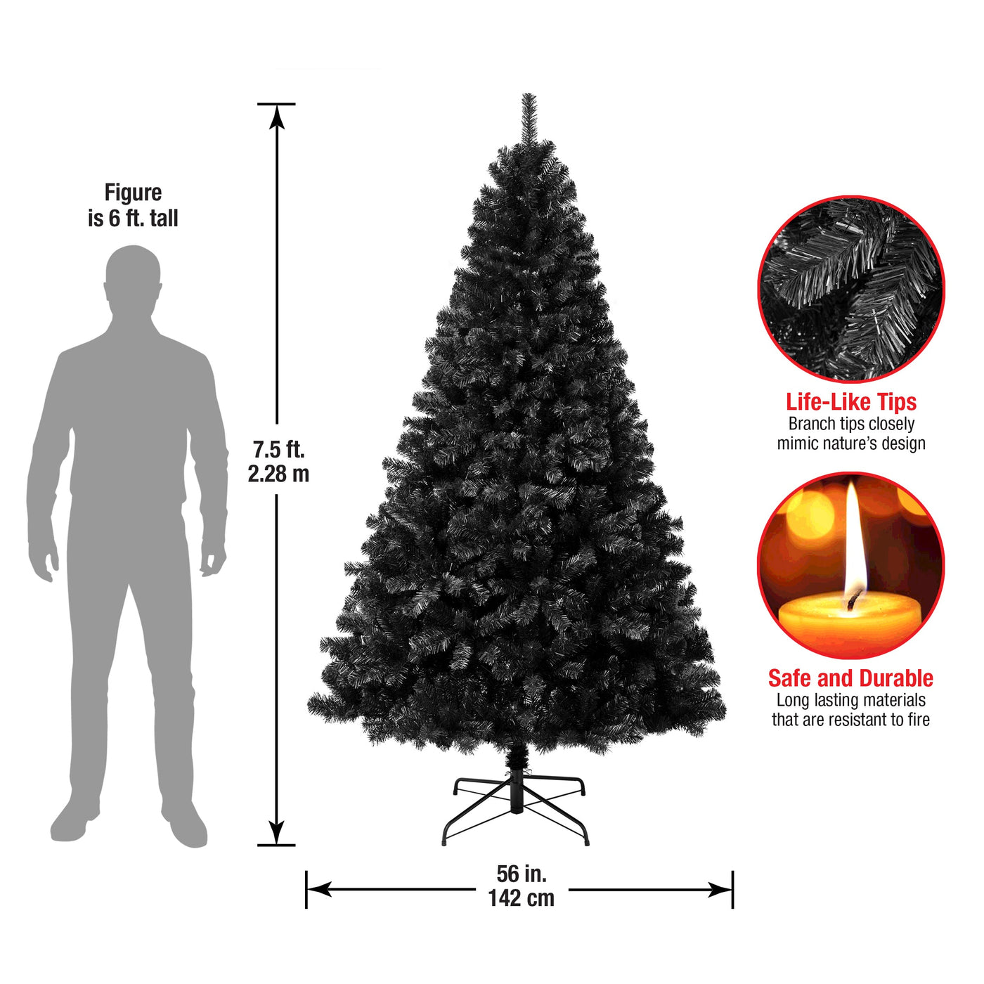 7.5 ft. Color Pop Black Tree