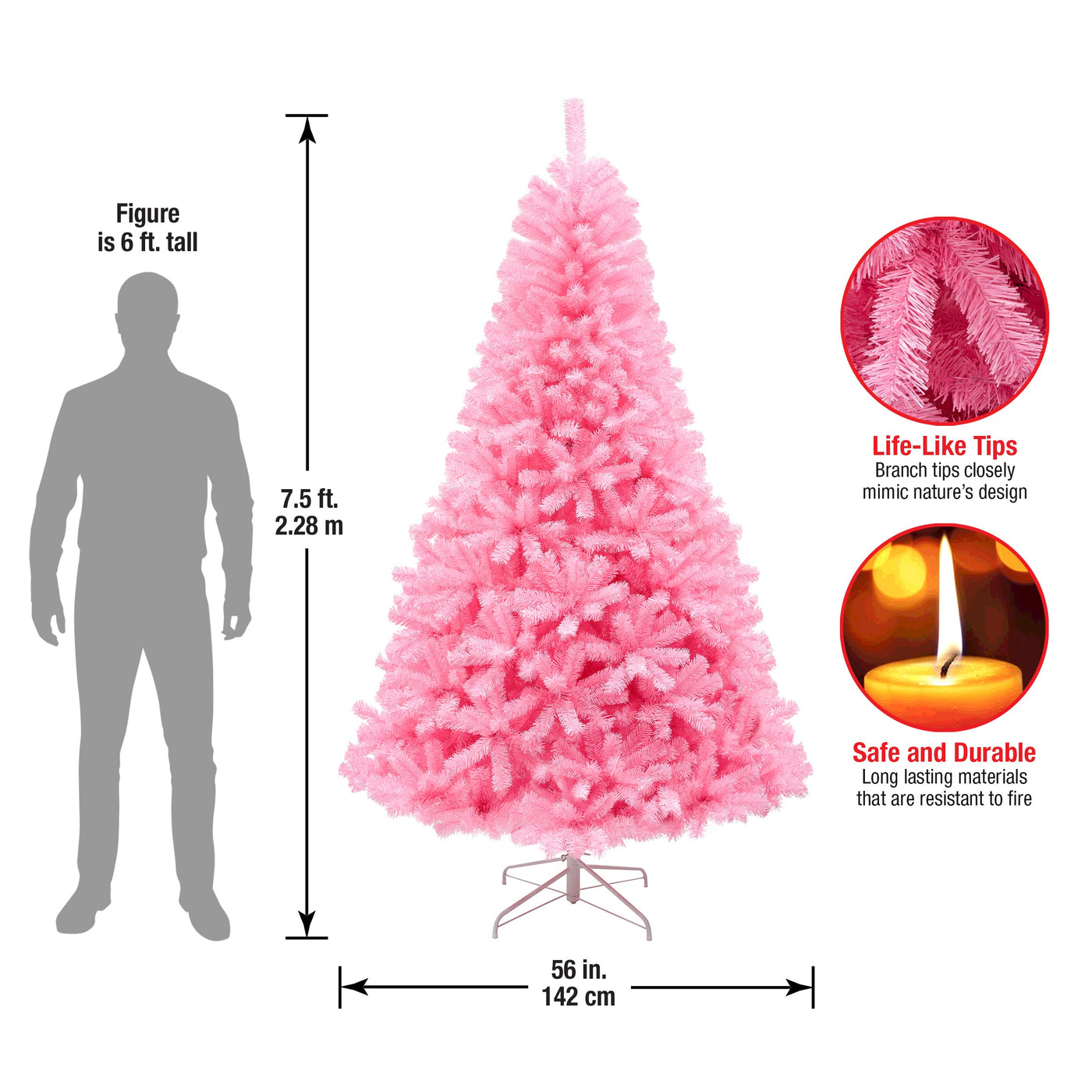 7.5 ft. Color Pop Pink Tree