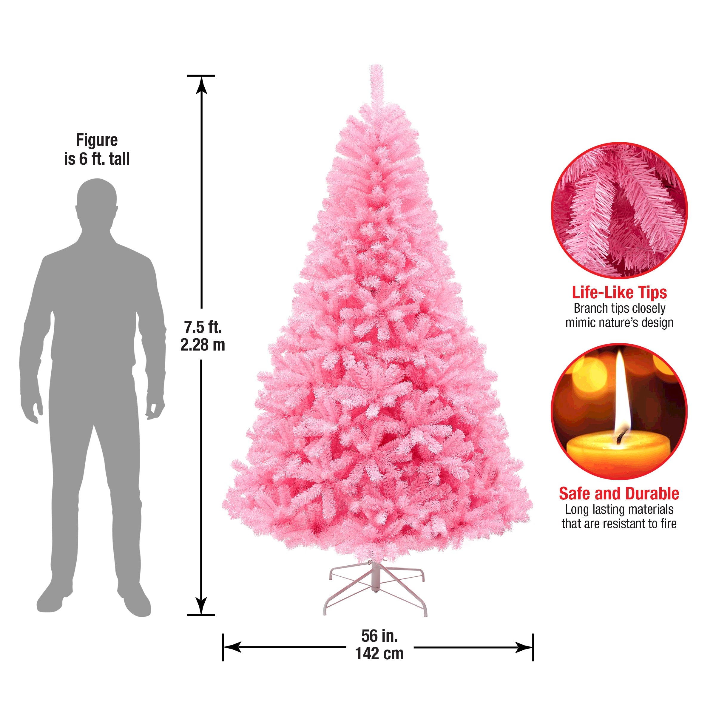 7.5 ft. Color Pop Pink Tree