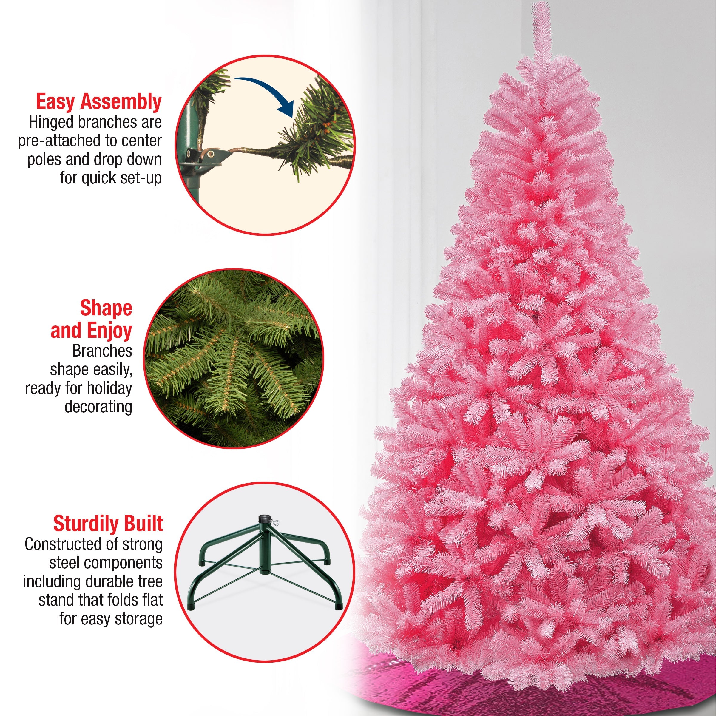 7.5 ft. Color Pop Pink Tree