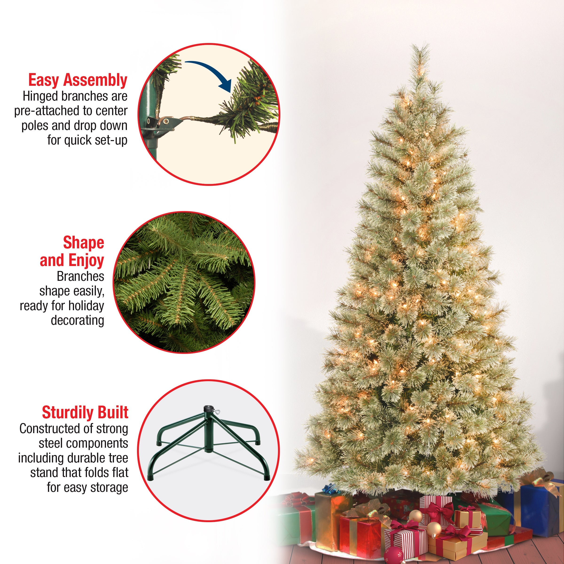 6 ft. Pre-Lit Arcadia Pine Cashmere with Clear Lights